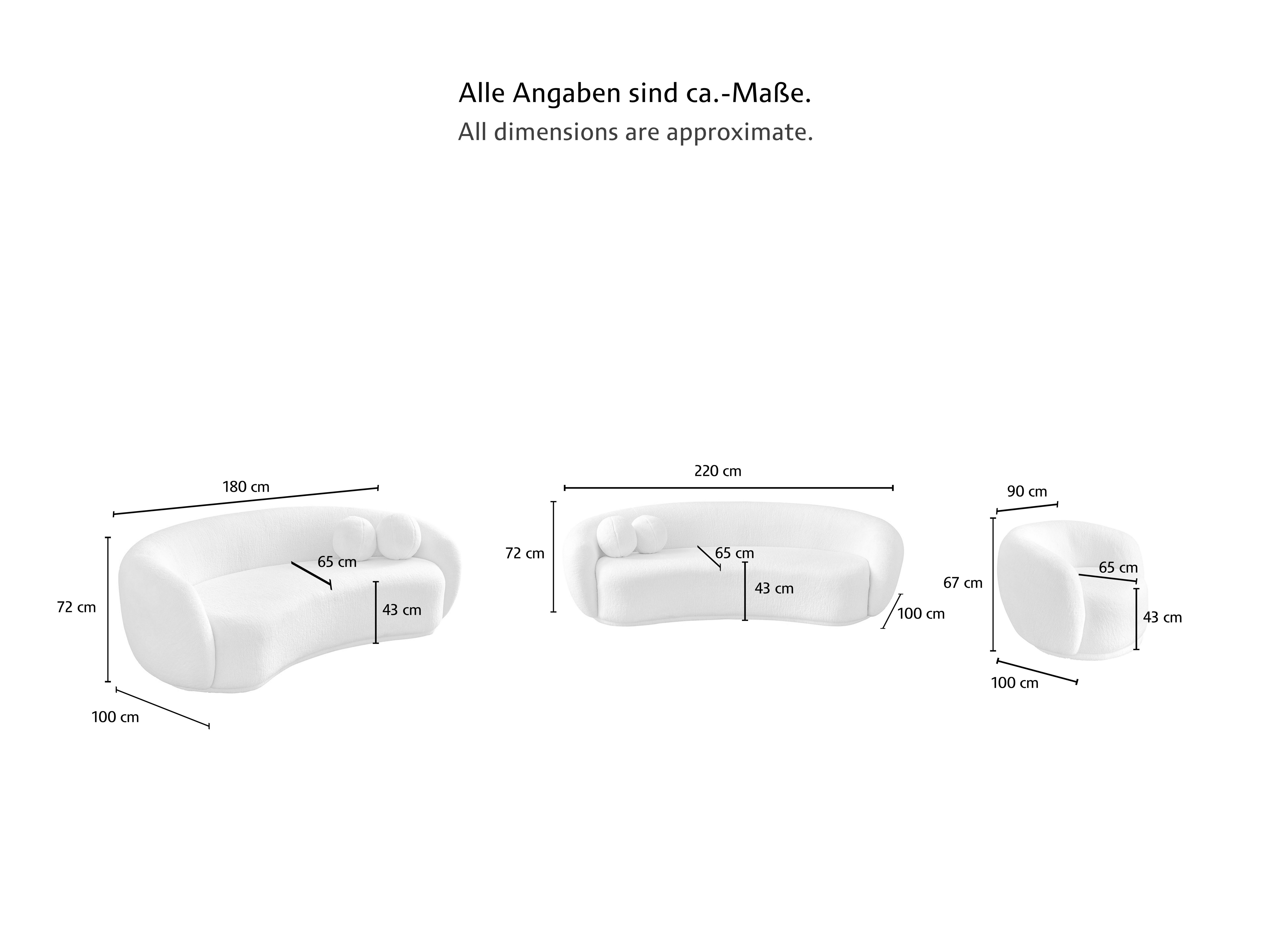 Palms-Store Sofa Set Mia in 5 verschiedenen Farbvarianten & Sitzausführungen, Hohe Belastbarkeit: bis zu 120 kg pro Sitzfläche