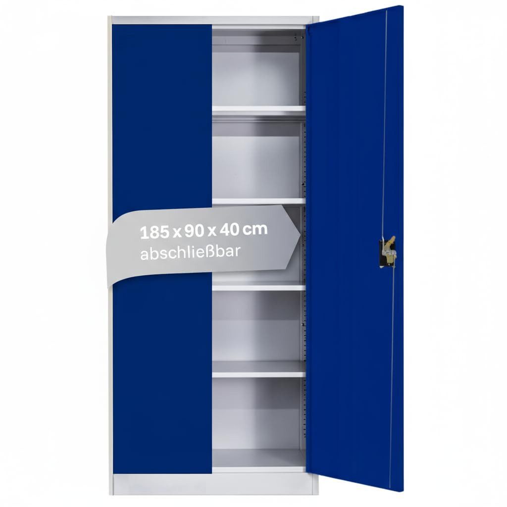 LagerZwei Aktenschrank Stahlschrank 185x90x40 cm (1-St) abschließbar