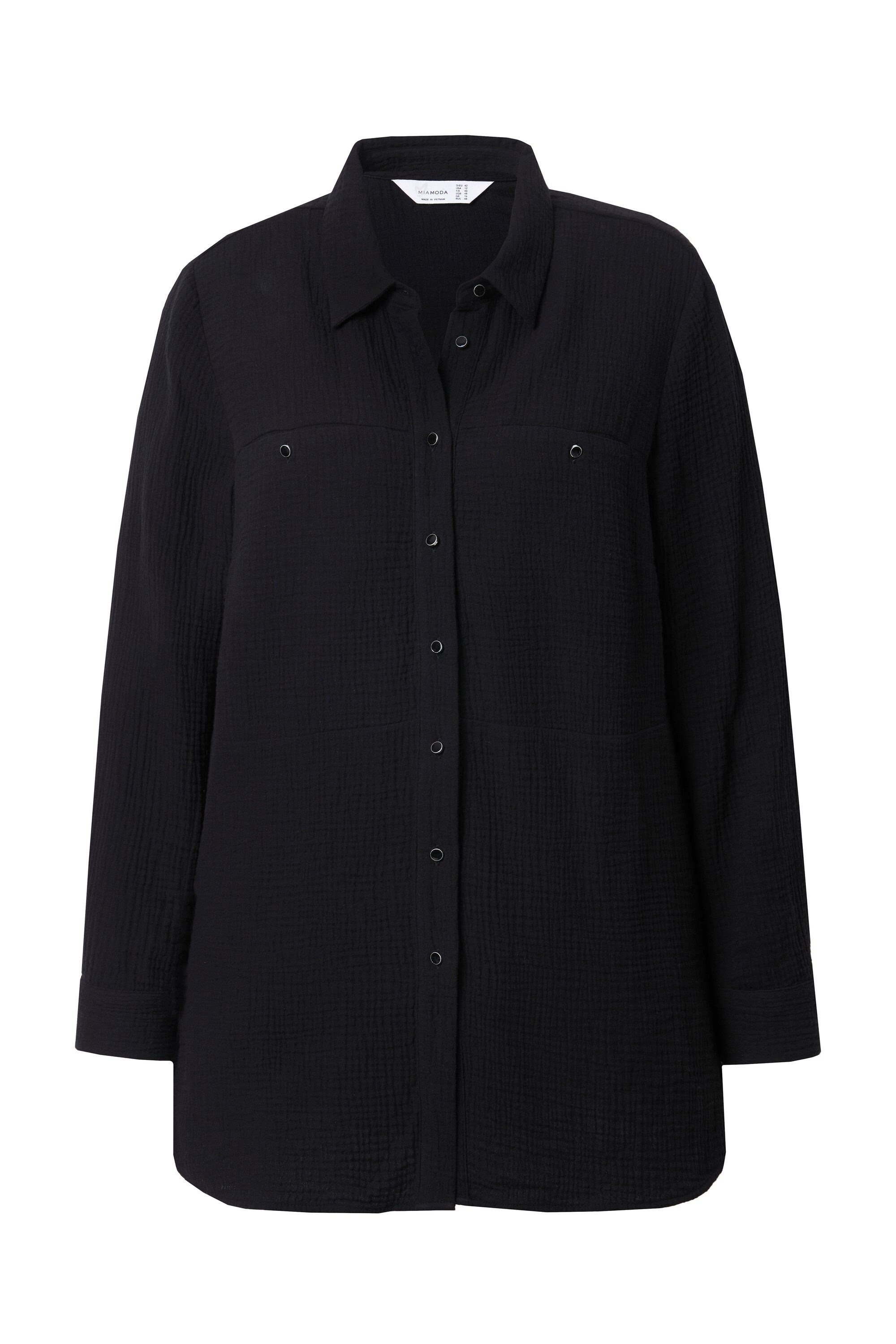 MIAMODA Longbluse Bluse A-Linie Musselin Ziernähte günstig online kaufen