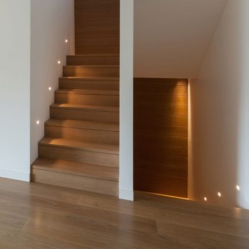 Kanlux LED Einbaustrahler, LED-Leuchtmittel fest verbaut, Warmweiß, LED Wand Einbau Leuchte Außen Beleuchtung Tritt Stufen Treppen Lampe