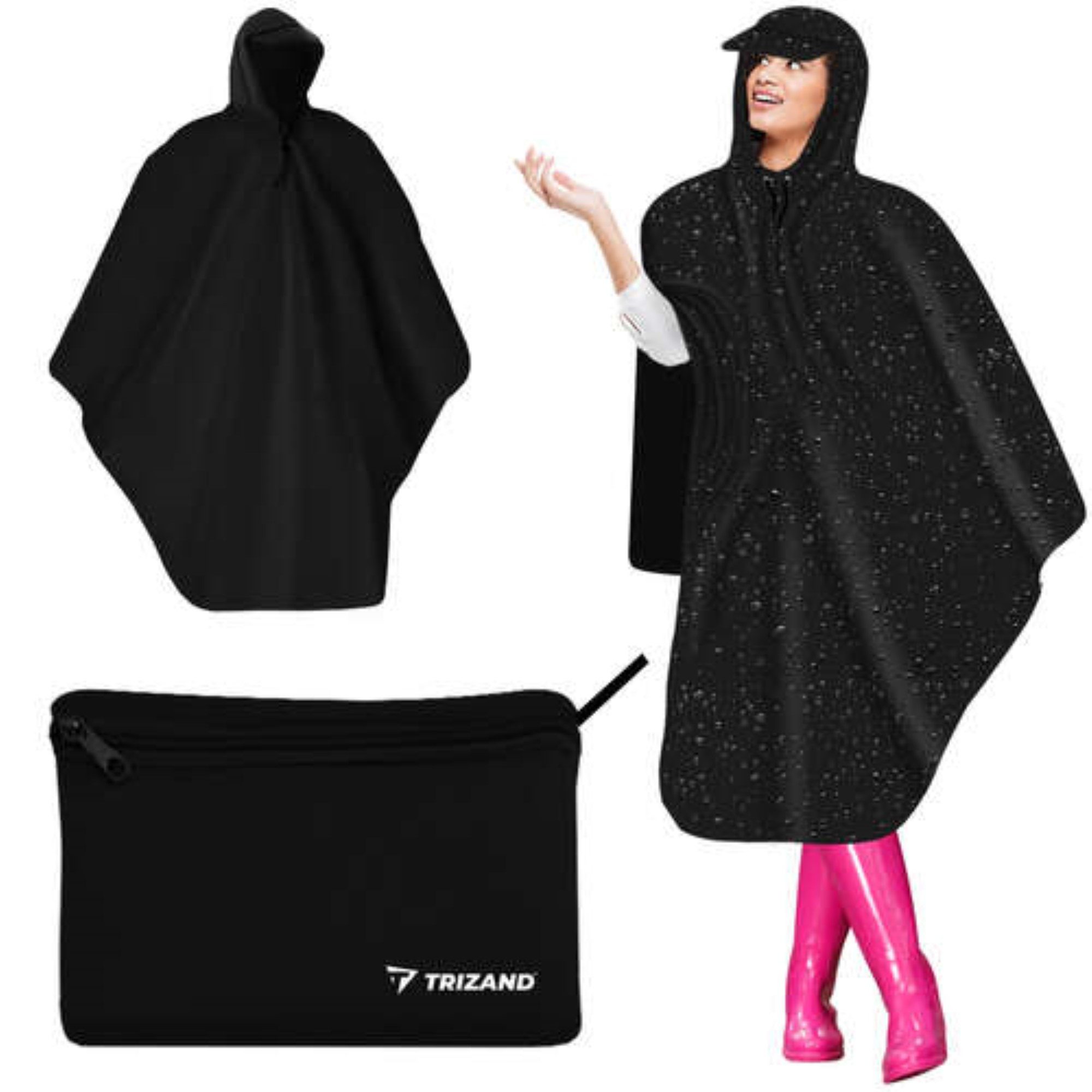 Trizand Regenponcho Wasserabweisendes Fahrrad-Regenponcho (Regenponcho Set für Fahrradfahren oder Camping, 1x Regenponcho) Wasserabweisend