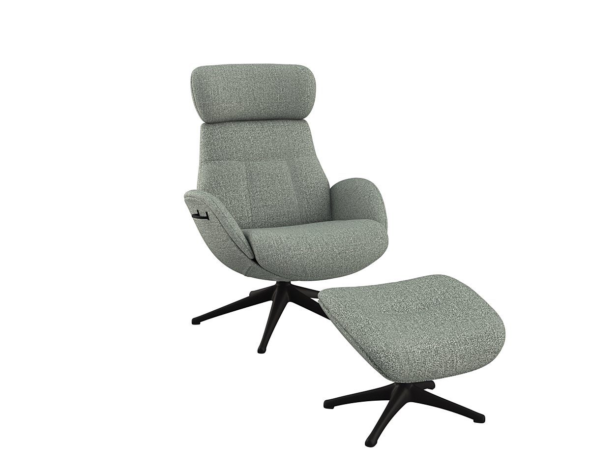 FLEXLUX Relaxsessel Elegant, Кресла для отдыха, verstellbarer Rücken- und Kopfstütze, Premium Komfort, Rücken- & Kopfteilverstellung, drehbar, Fuß schwarz