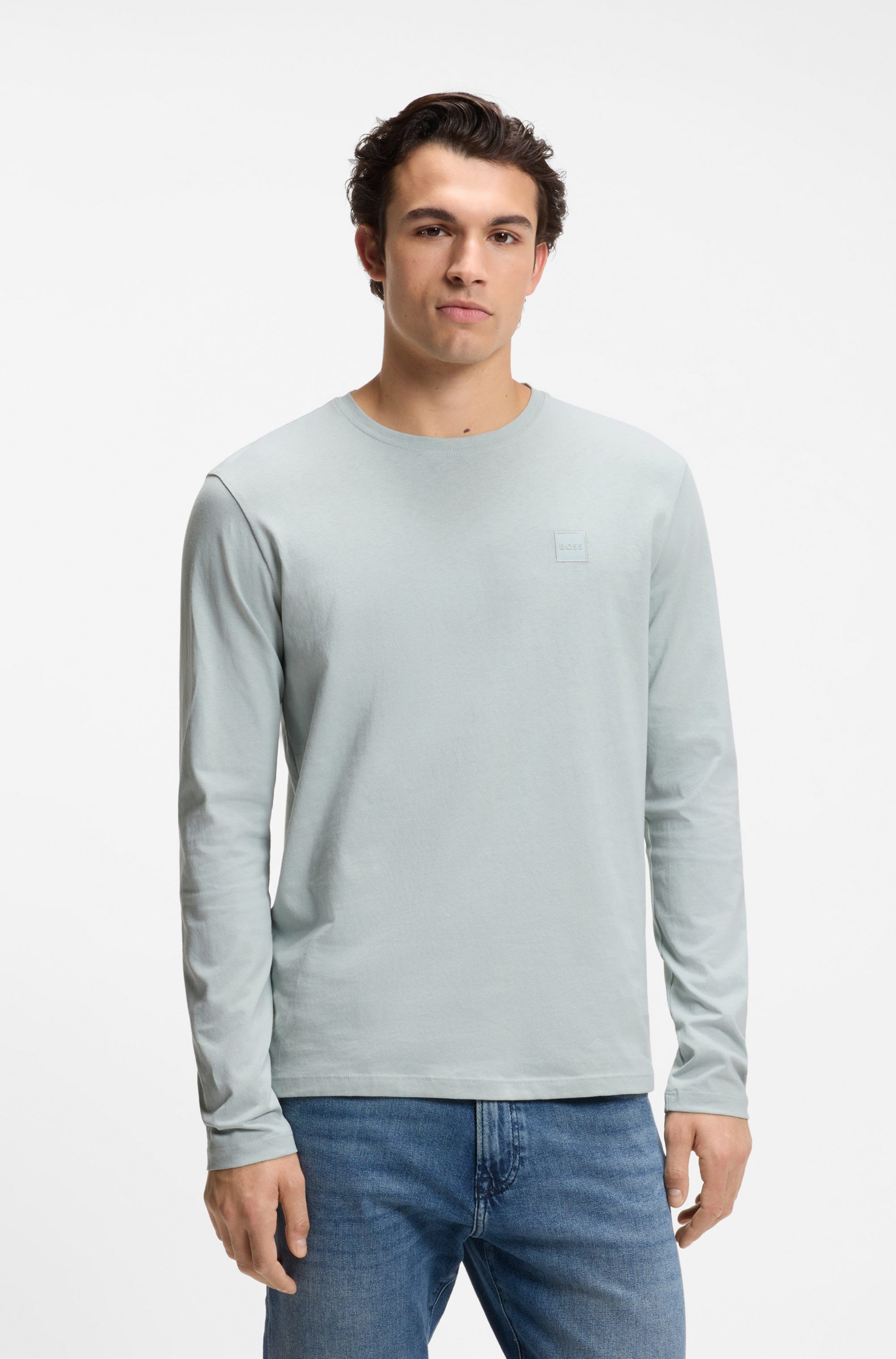 BOSS ORANGE Langarmshirt Tacks mit Markenlogo auf der Brust günstig online kaufen