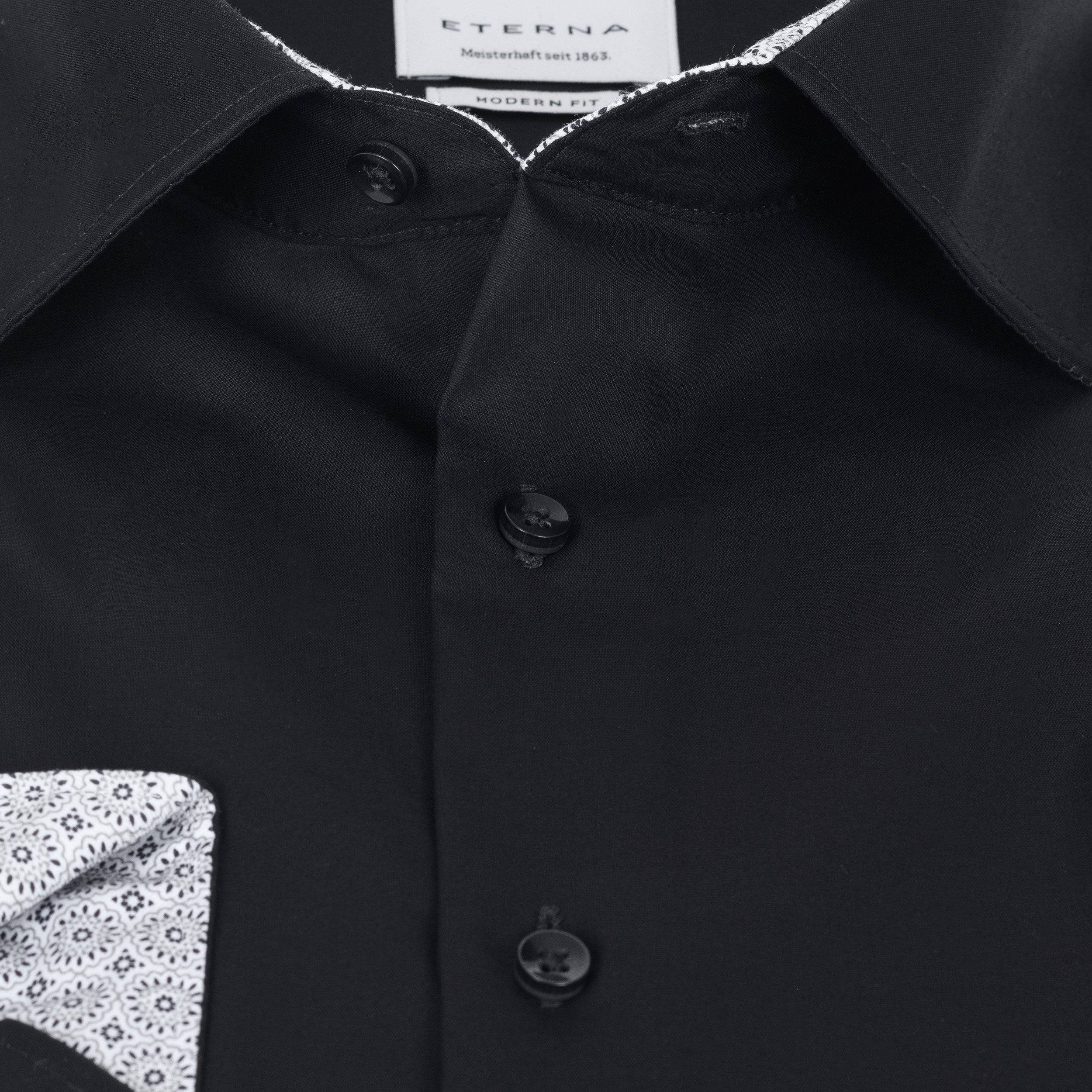 Eterna Businesshemd Modern Fit I Schwarz I Bügelfrei I Langarm I Dynamic Co günstig online kaufen