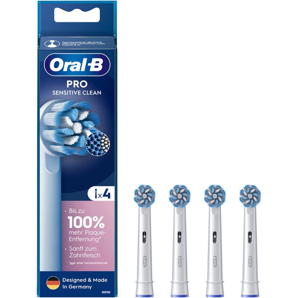 Oral-B Elektrische Zahnbürste Oral-B Щітки Pro Sens. Clean (4Stk) für Zahnreinigung., Designed & Made in Germany, Extra-weiche Borsten