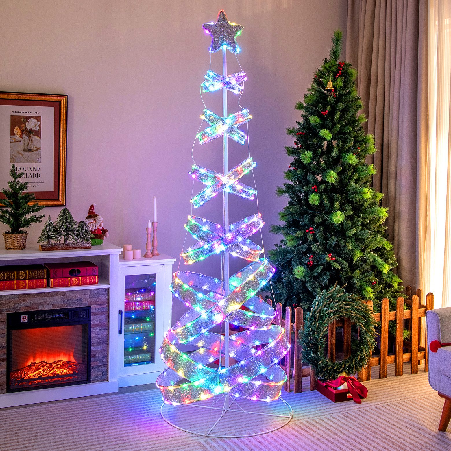 COSTWAY Dekobaum, 210cm LED Spiral Weihnachtsbaum günstig online kaufen