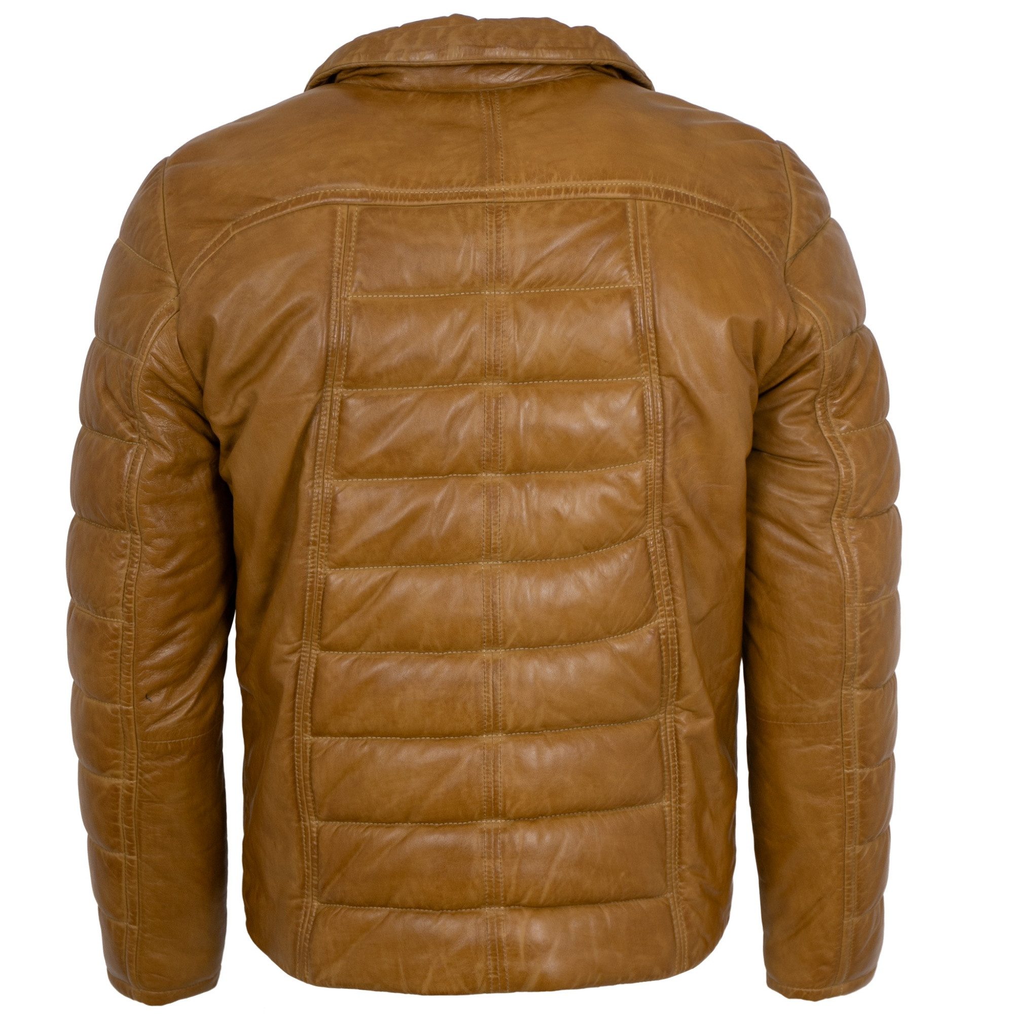 Jilani Lederjacke Filbo Jilani - Herren Lederjacke Steppjacke Lammnappa mustard-senfgelb