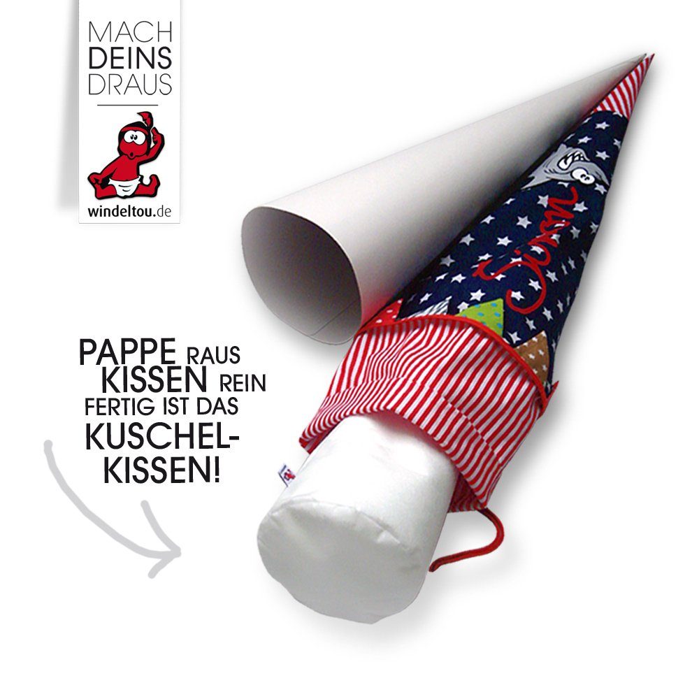 Kissen 70cm, Deutschland 85cm), hergestellt Schultüten-Bastelset: & (35cm, Schultüte MACH Premium Papprohling DRAUS Kissen in - windeltou DEINS