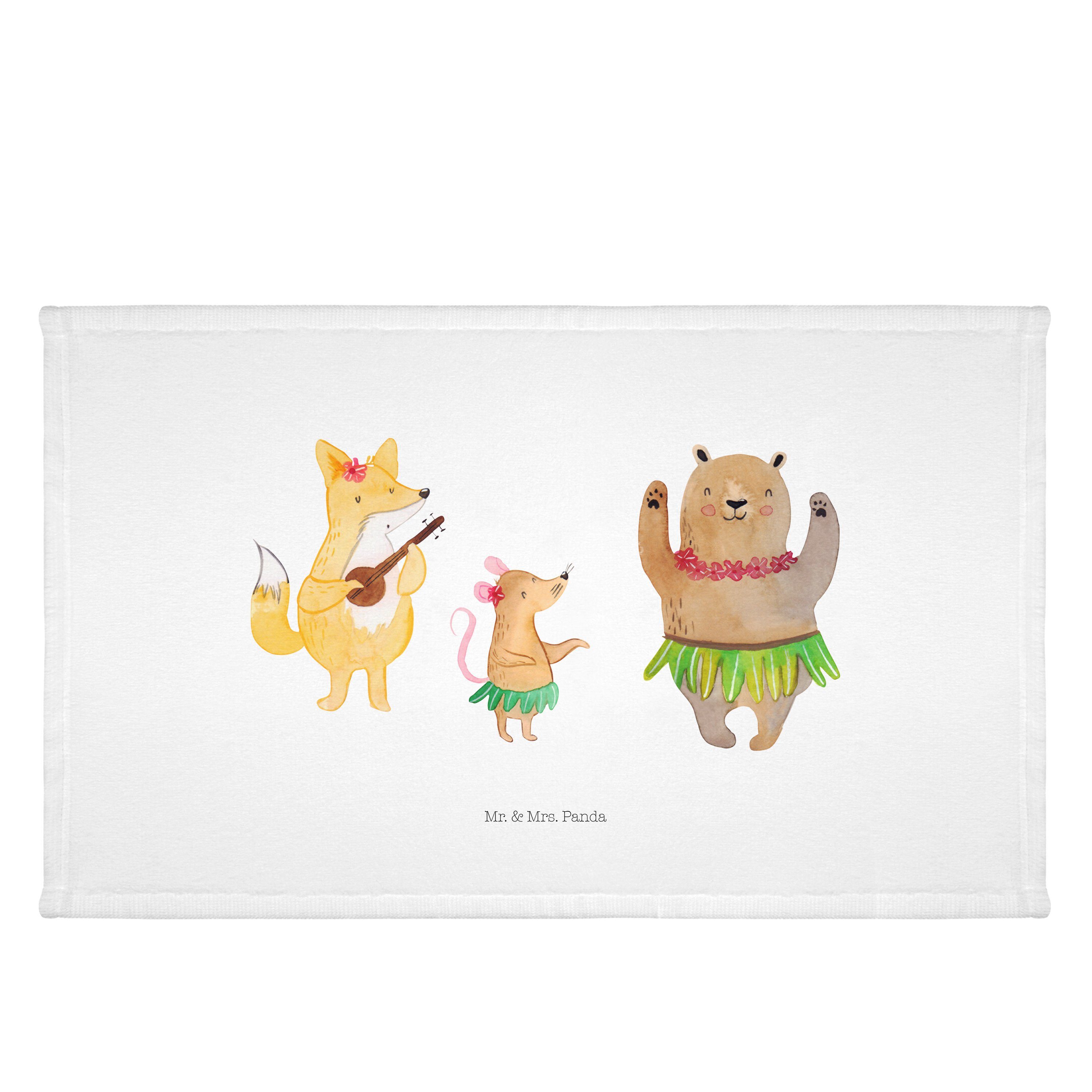 Handtuch Waldtiere Aloha - Weiß - Geschenk, Kinder Handtuch, Gute Laune, Hase