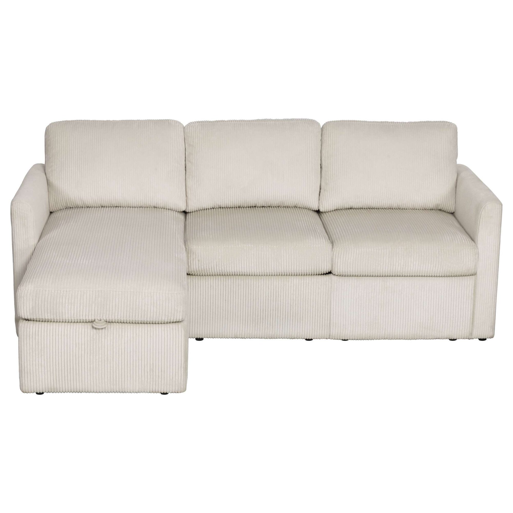 Dorel Home Ecksofa NORDHUS, L-Form, 200 cm, Recamiere rechts/links montierbar, mit Stauraum, softer Cord-Bezug
