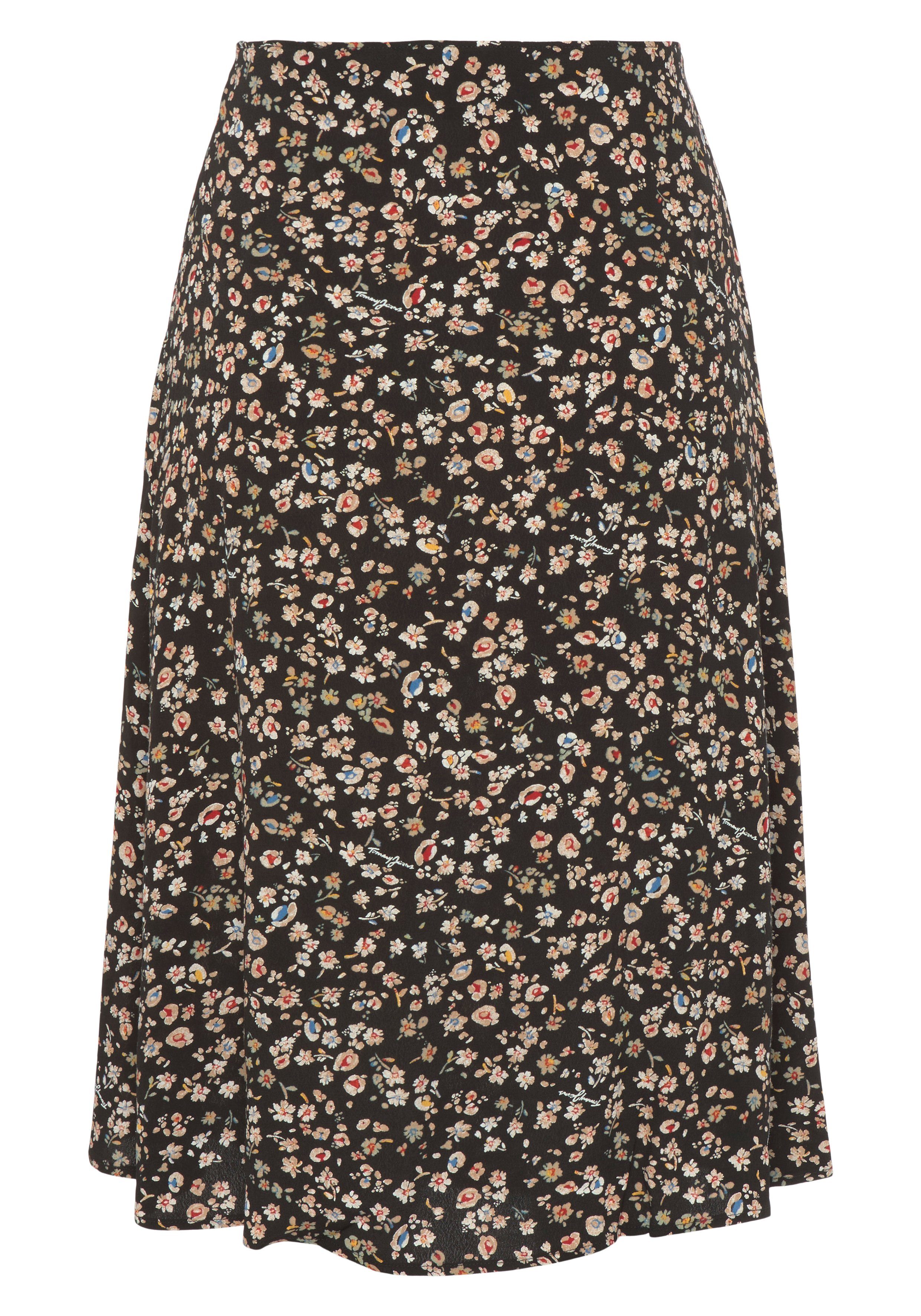 Tommy Jeans Schlupfrock mit elastischem TJW Bund MIDI SKIRT FLARE FLORAL