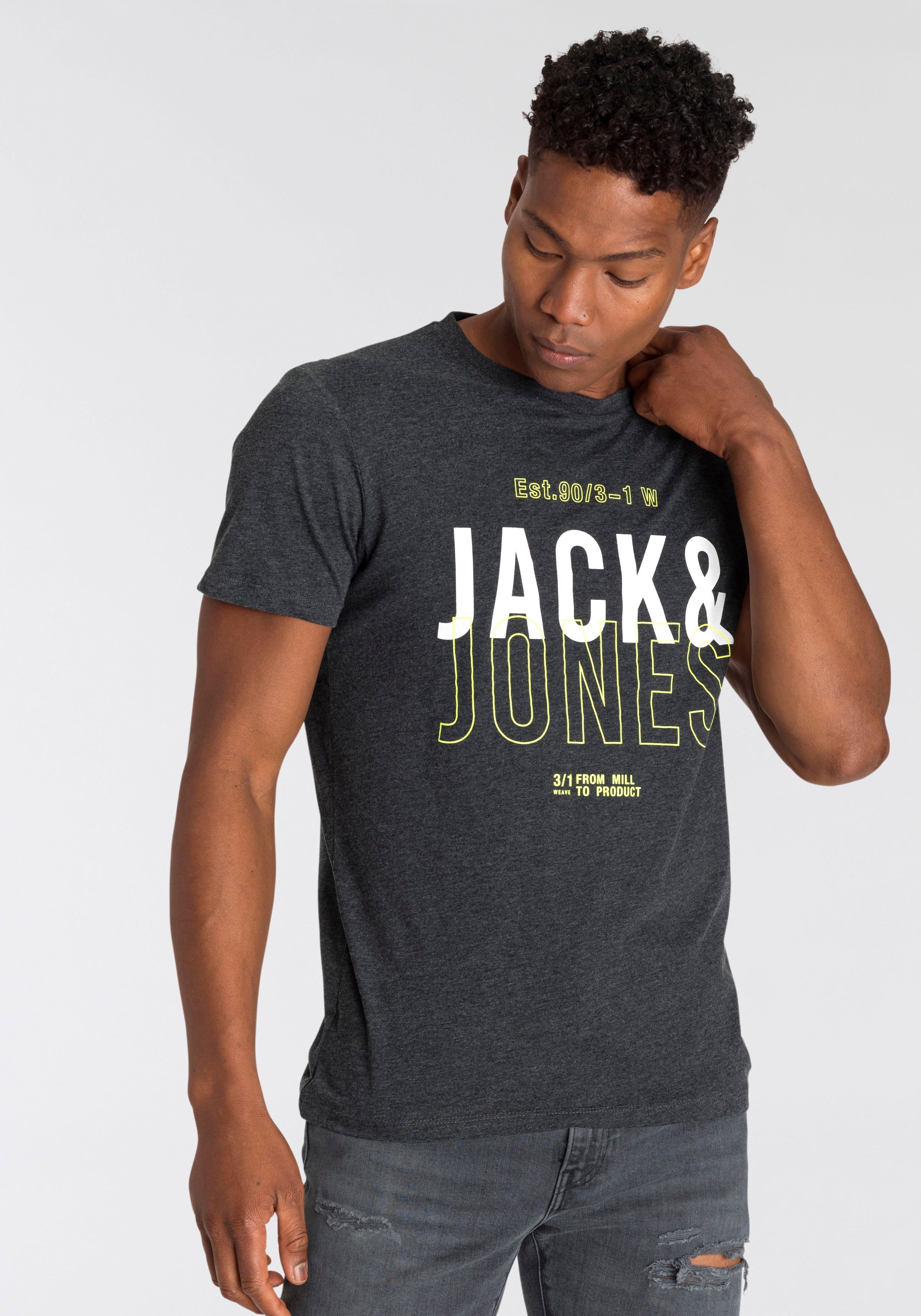 Jack & Jones T-Shirt JCOKOMPO Kurzarm-Design mit Print und optimaler Passform Print, modisch, regular fit, Baumwolle, Rundhals