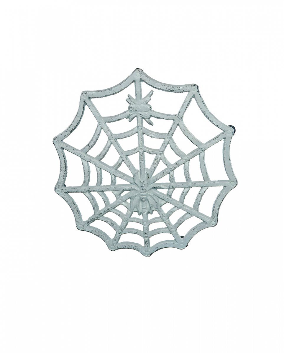 Horror-Shop Dekofigur Spinnweben Untersetzer aus Gusseisen Weiß