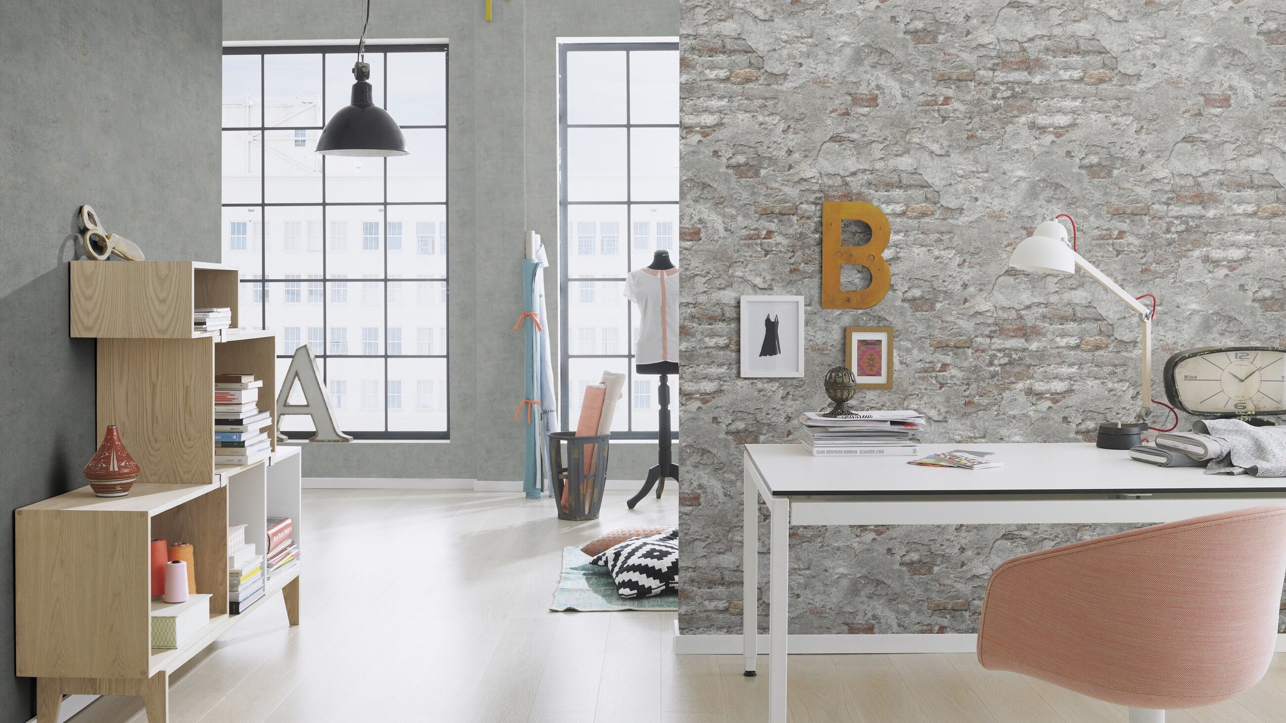 Rasch Vliestapete Steinoptik - Vinyltapete Grau Braun, Steinoptik, Industrial-Optik, Betonoptik, (1 Rolle, 1 St., Kollektion 'Unsere Besten 2027' - 10,05 m x 0,53 m), gute Lichtbeständigkeit, feucht abwischbar, restlos abziehbar