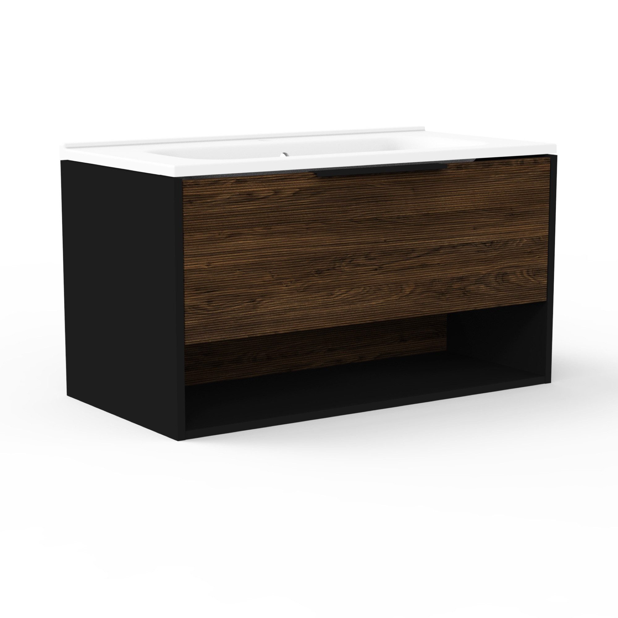 FACKELMANN Waschbeckenunterschrank B.Paris Badmöbelset mit Guss-Waschtisch