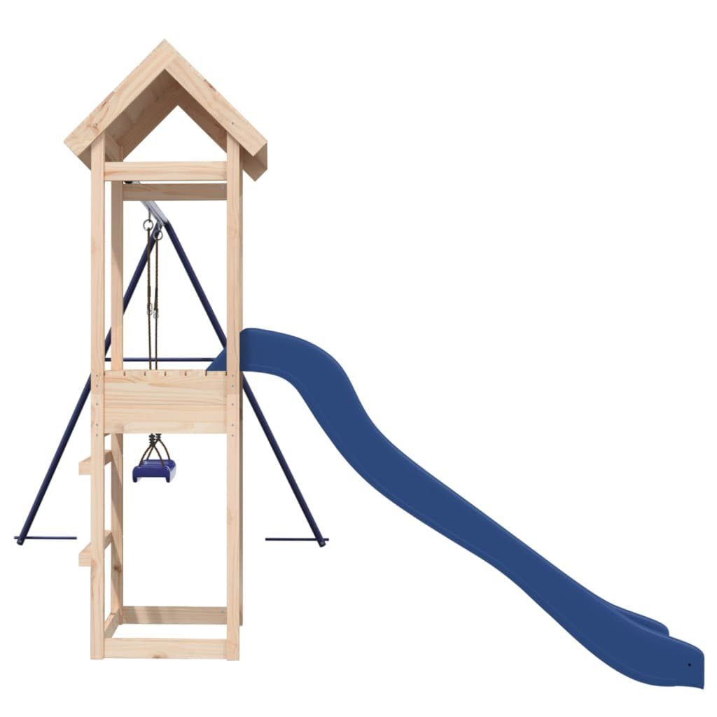 vidaXL Spielhaus Spielturm Kletterturm Kinde und Schaukel mit Massivholz Rutsche Kiefer