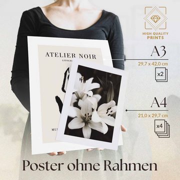 Heimlich Poster Set als Wohnzimmer Deko, Bilder DINA3 & DINA4, Architektur Blumen, Abstrakt