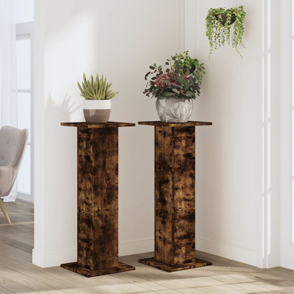 vidaXL Blumenständer Pflanzenständer 2 Stk. Räuchereiche günstig online kaufen