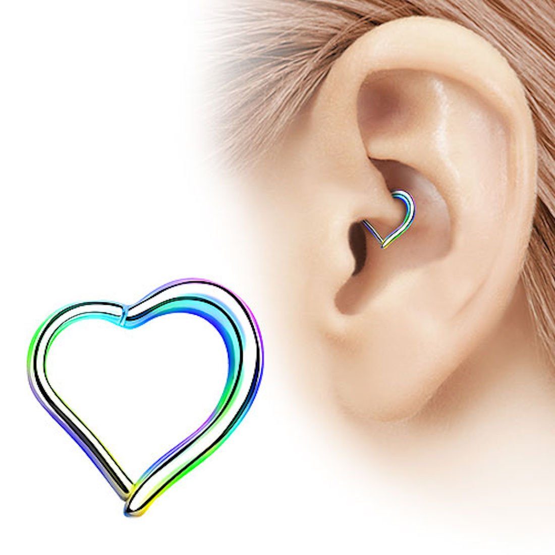 Taffstyle Nasenpiercing Piercing Herz mit Septum günstig online kaufen