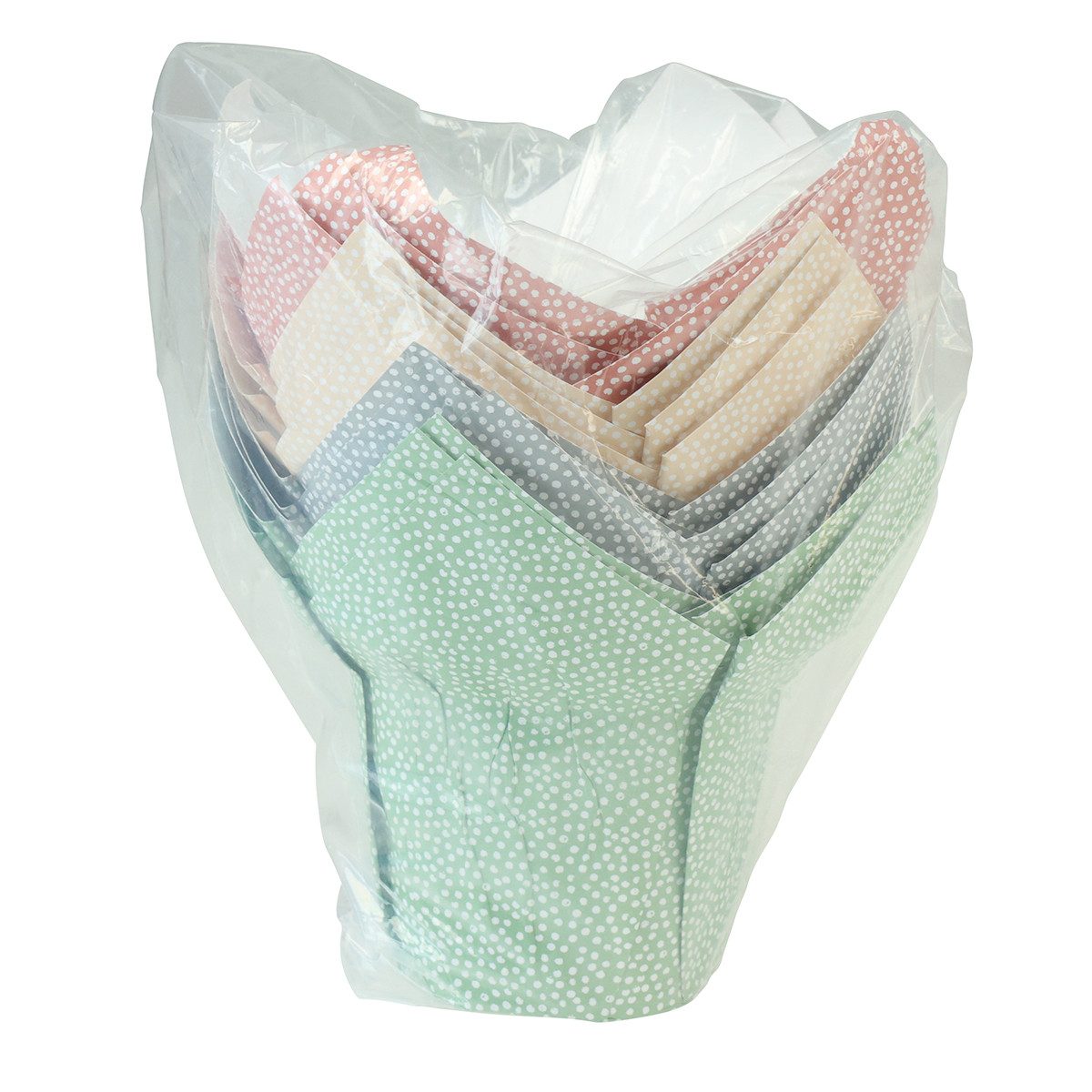 Viana Packpapier Dekorativer Papier-Übertopf gepunktet 7cm x 14cm 12er-Set, 12 Stück