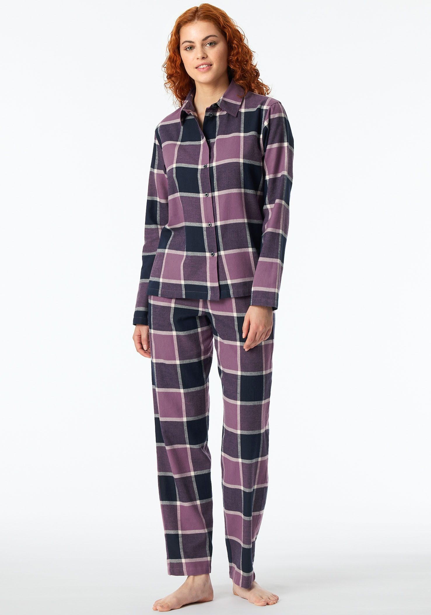 Schiesser Pyjama Selected Premium Warming (2 tlg) mit klassischem Karomuster