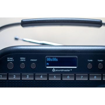 Soundmaster DAB280SW tragbares Digitalradio DAB+ UKW-RDS Kopfhörerbuchse Retro Digitalradio (DAB)