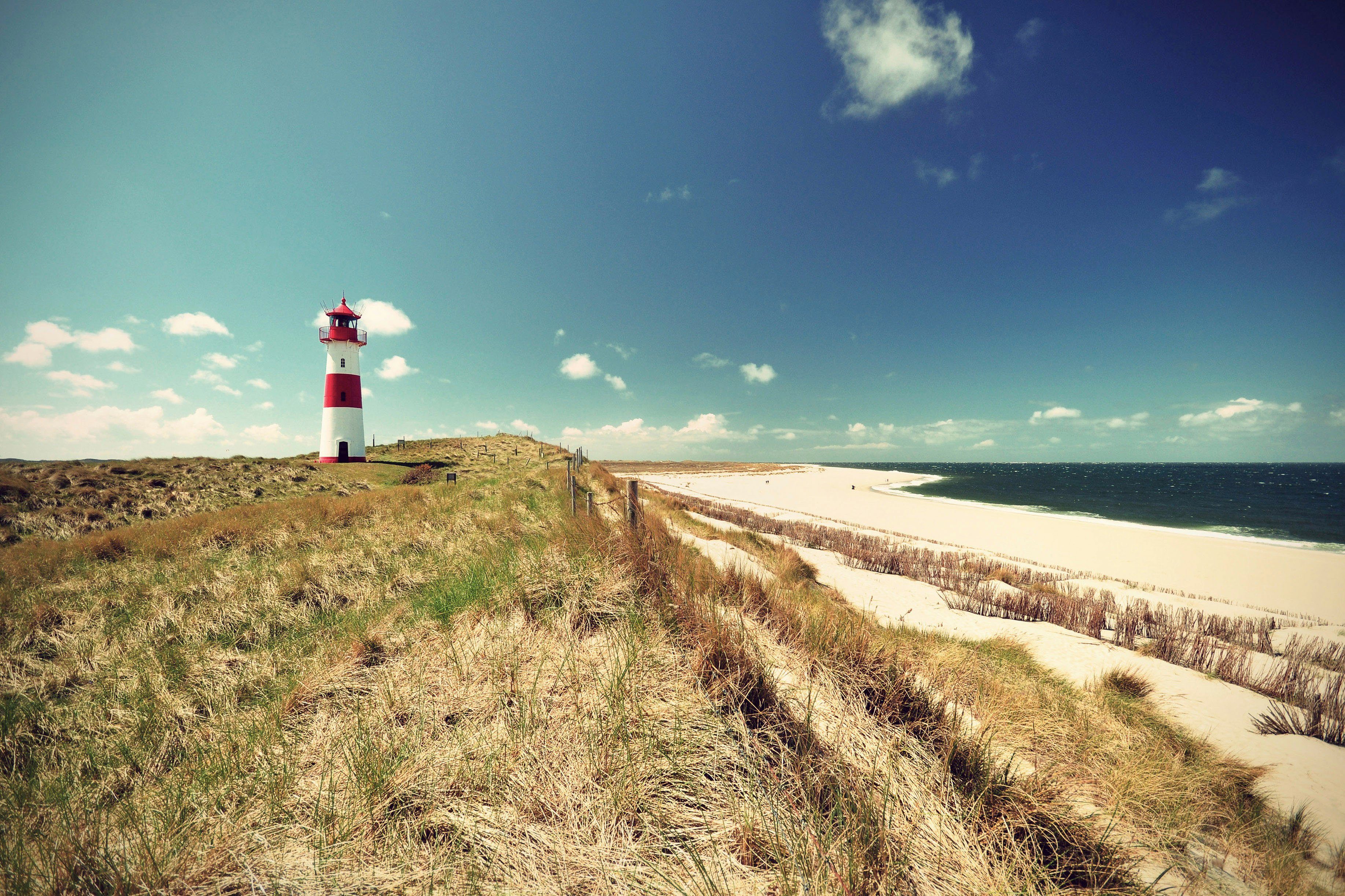 (1 Keilrahmen St), Natur Lighthouse, Leinwandbild Dünen A.S. Strand Meer Création