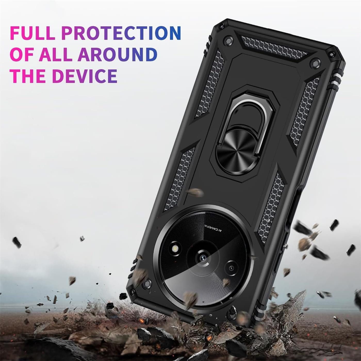 CoolGadget Handyhülle Armor Shield Case für Xiaomi Redmi A3 6,71 Zoll, Outdoor Cover mit Magnet Ringhalterung Handy Hülle für Redmi A3 – Bild 4 von 5
