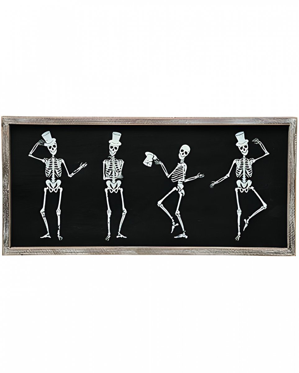 Hängedekoration Halloween Wandbild mit tanzenden Skeletten 20cm