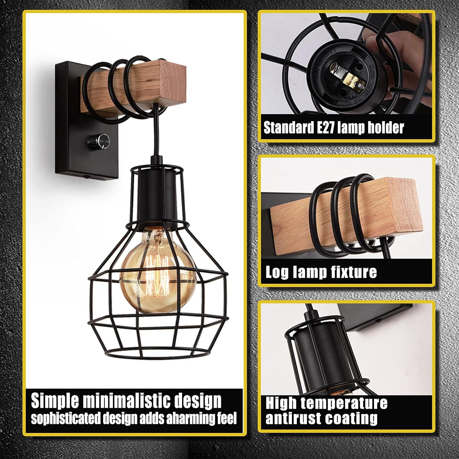Daskoo LED Wandleuchte Lampenschirm 2 Pcs günstig online kaufen