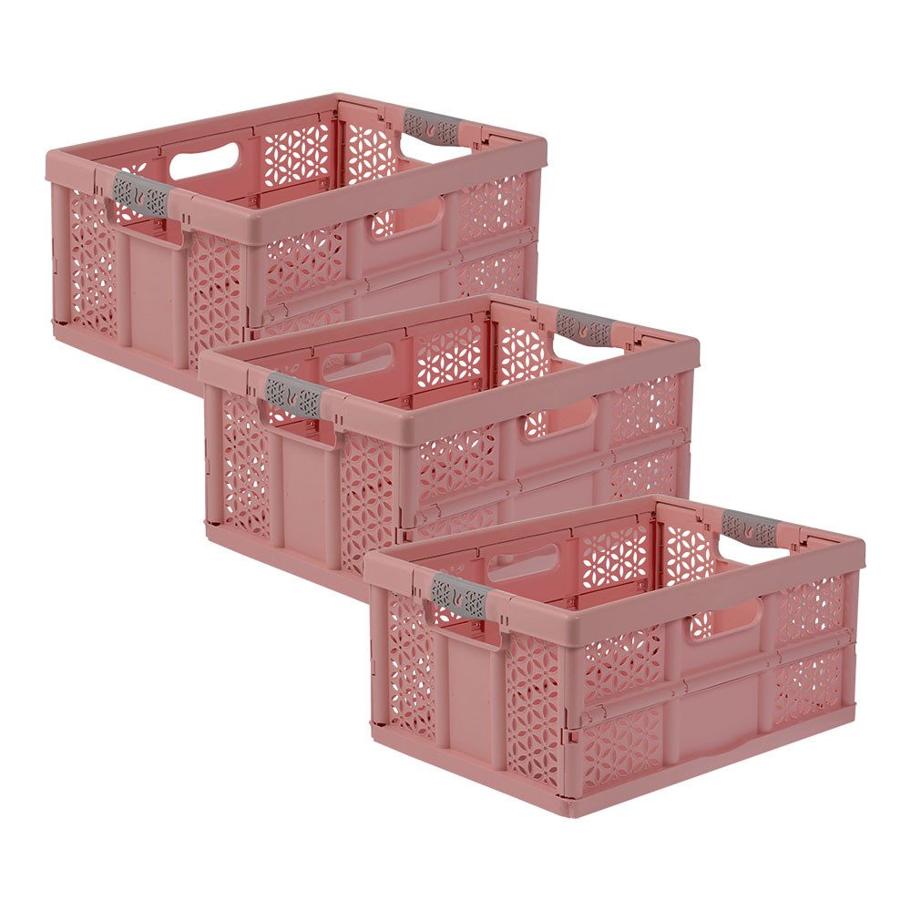 keeeper Klappbox lea, 3er Set, 32 l, Profi-Klappbox mit Softgriffen