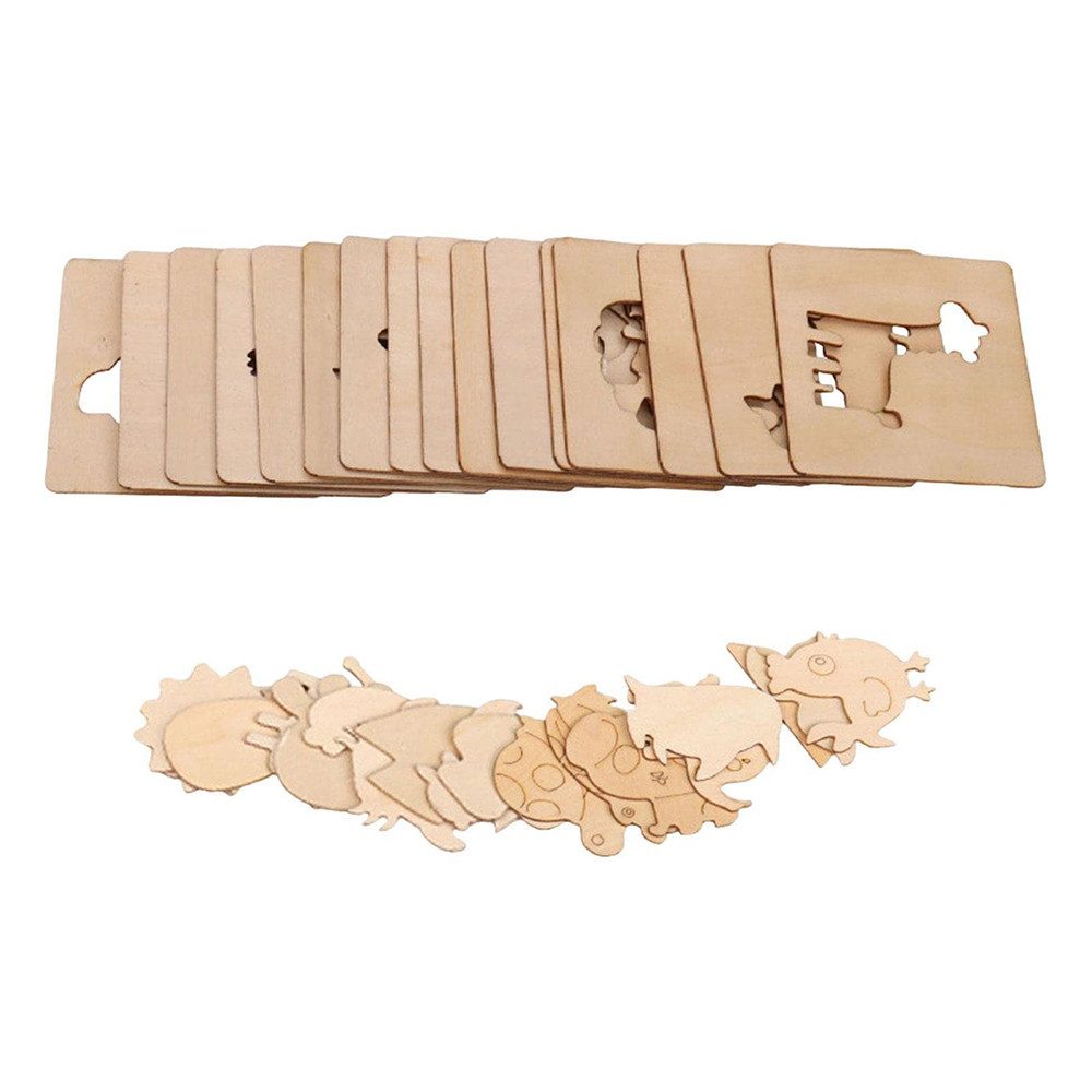 CLTYQ Malschablone Holz Maldekoration, 20 Designs DIY leere, unbemalte Holz günstig online kaufen