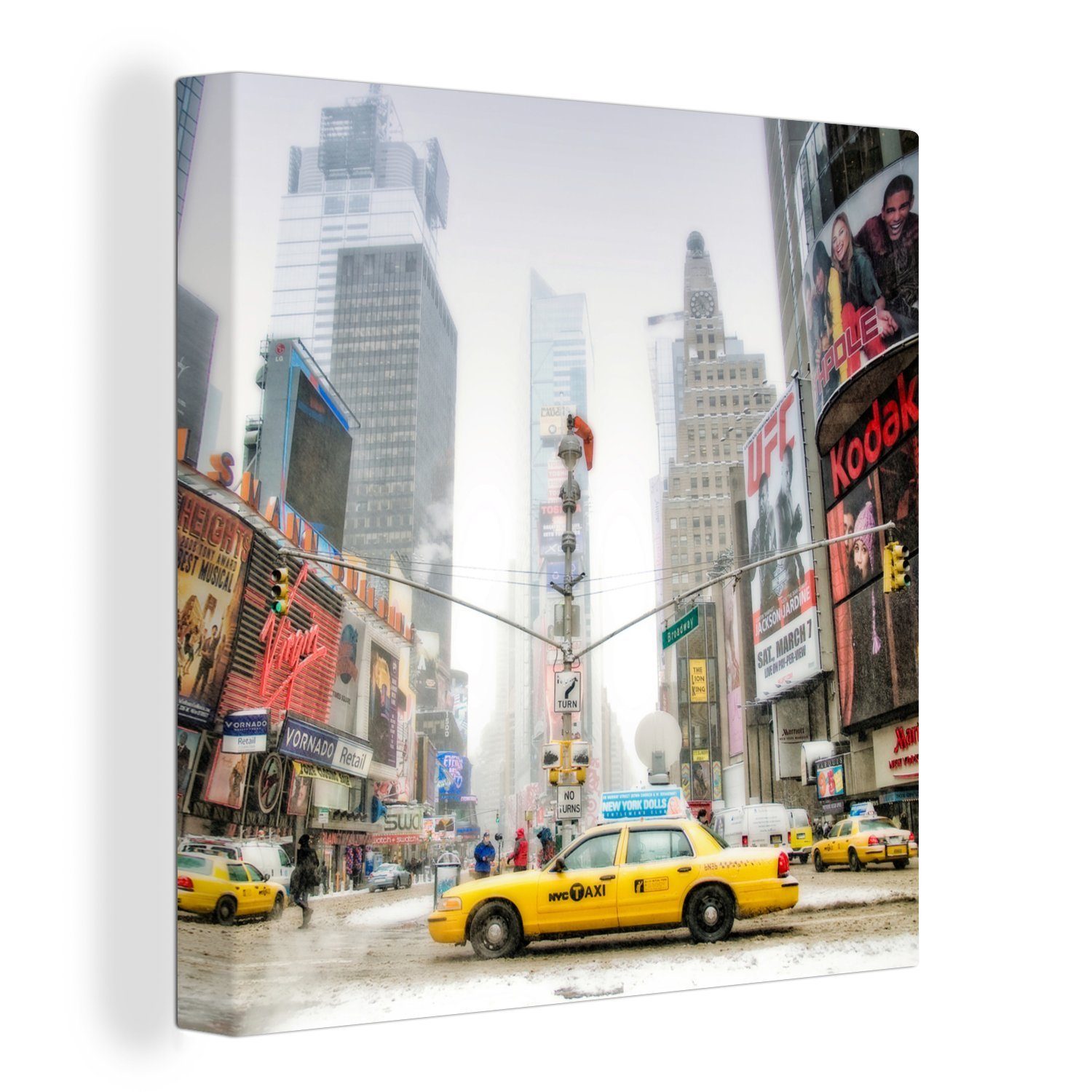 OneMillionCanvasses® Leinwandbild Taxis in New York City, (1 St), Leinwand Bilder für Wohnzimmer Schlafzimmer