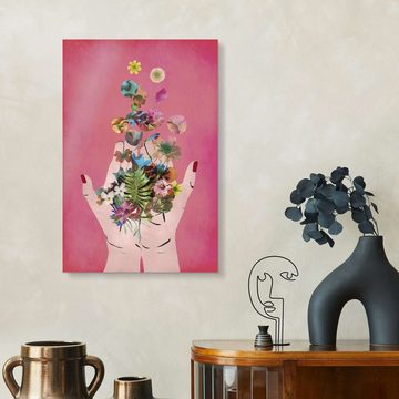 Posterlounge Acrylglasbild treechild, Fridas Hände, pink, Illustration