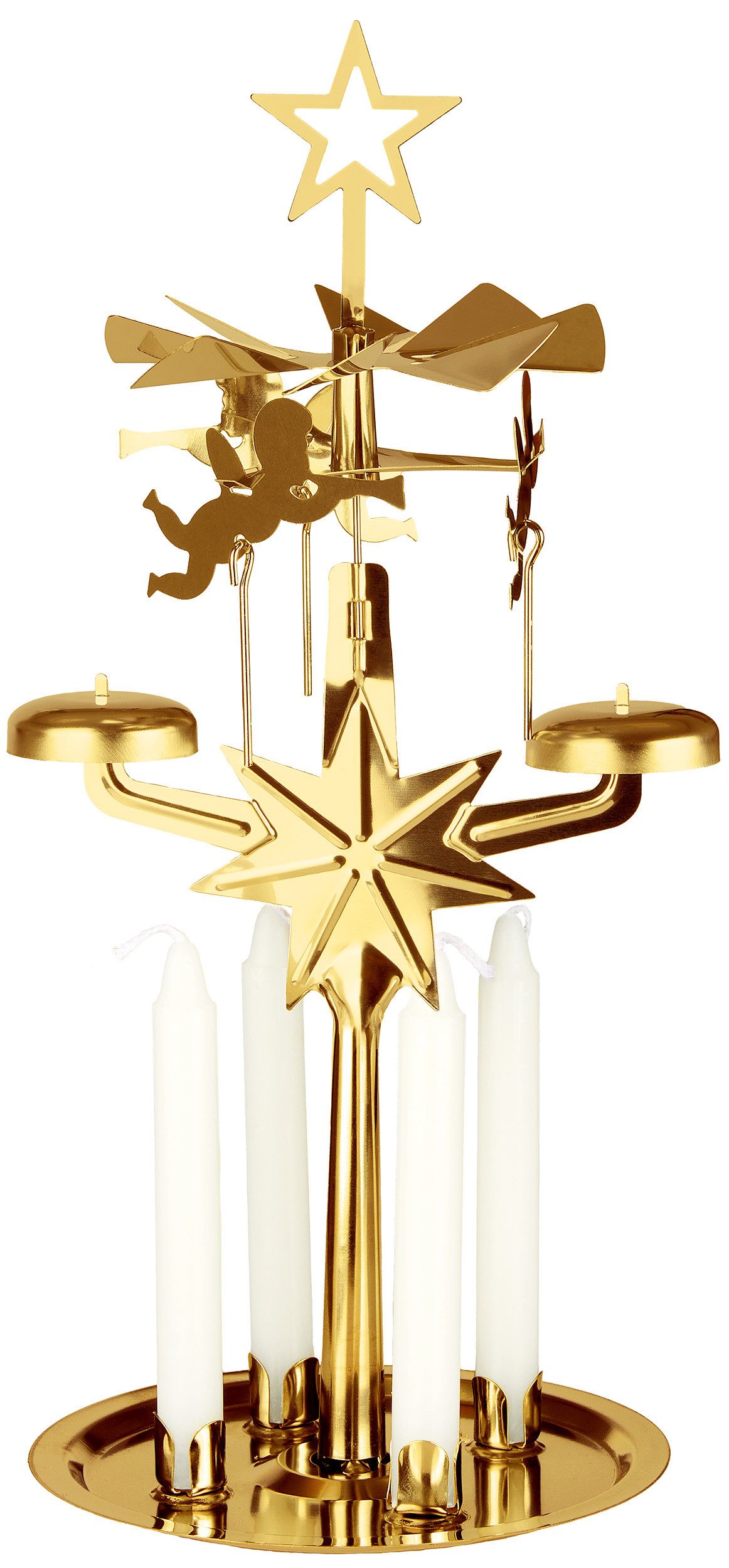 BRUBAKER Kerzenständer Drehende Tischpyramide Kerzenhalter Glockenspiel günstig online kaufen