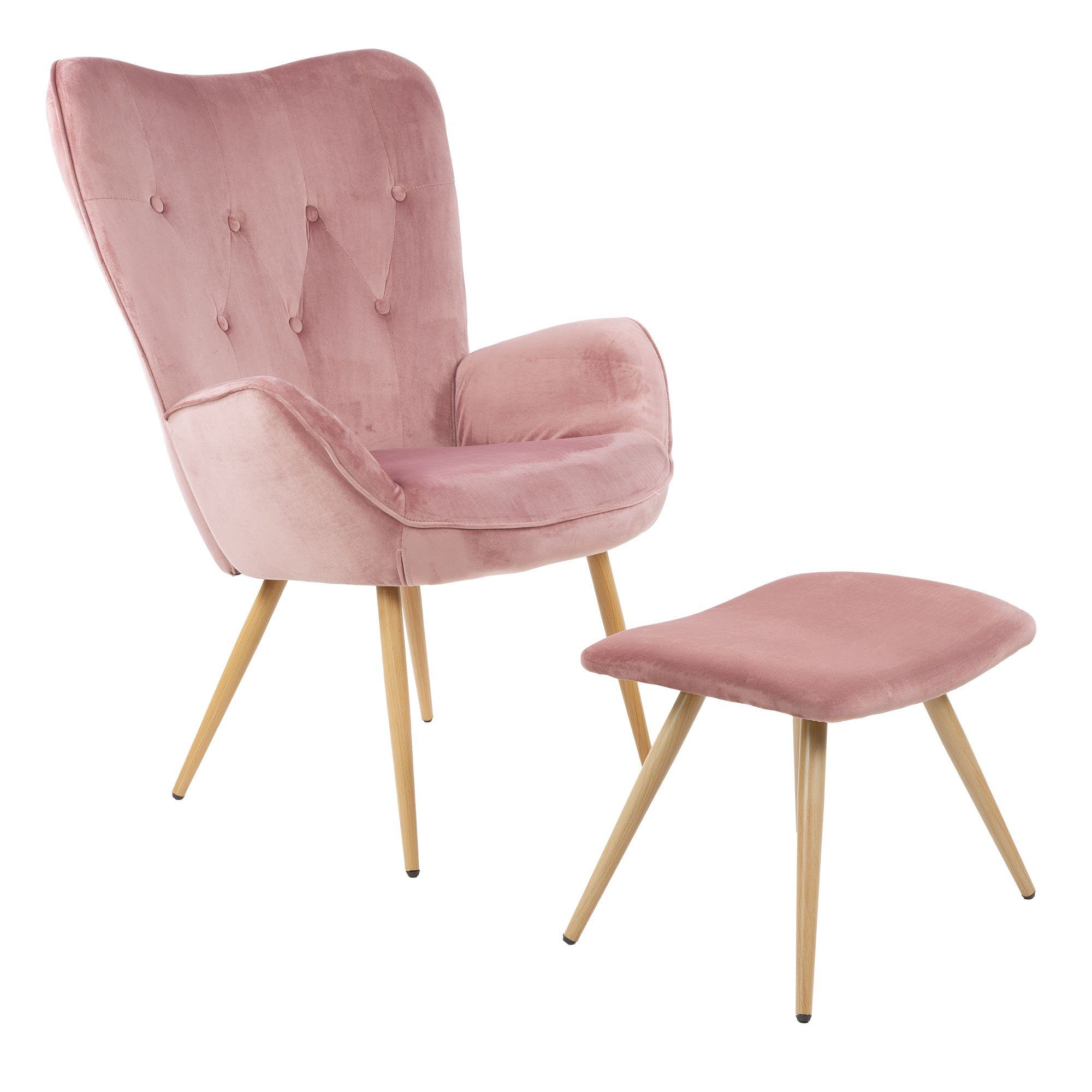 Albatros International Sessel Ohrensessel York rosa Moderner Look Relaxsess günstig online kaufen