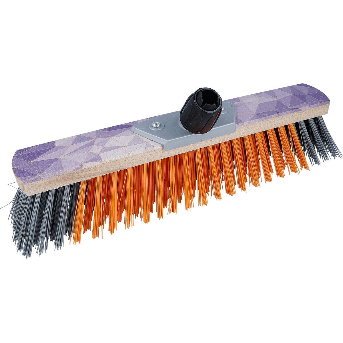 EUROHOME Straßenbesen Kehrbesen 40 cm mit Lila Mosaik Motiv, (2-tlg., Веники mit 2-teiligem Gewindeadapter), Веникиkopf mit starken Borsten - Straßenbesen