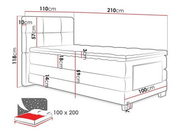 MIRJAN24 Boxspringbett Trisy 100 (Taschenfederkern Matratzen + Topper und Kopfteil), Elektrisches Bett