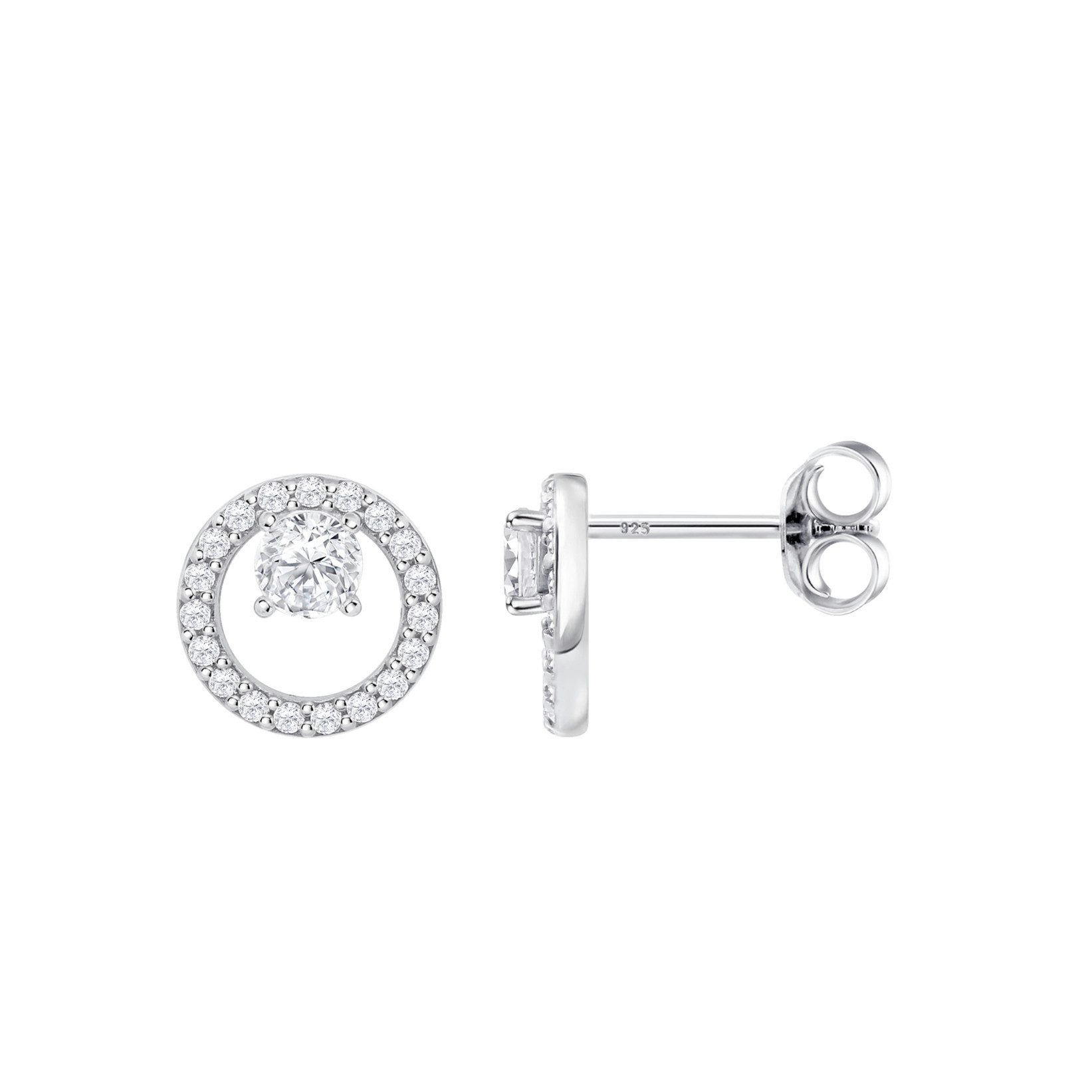 Lotus Paar Ohrstecker Silver Damen LP3080-4/1 Silber Kreis Zirkonia 10 mm