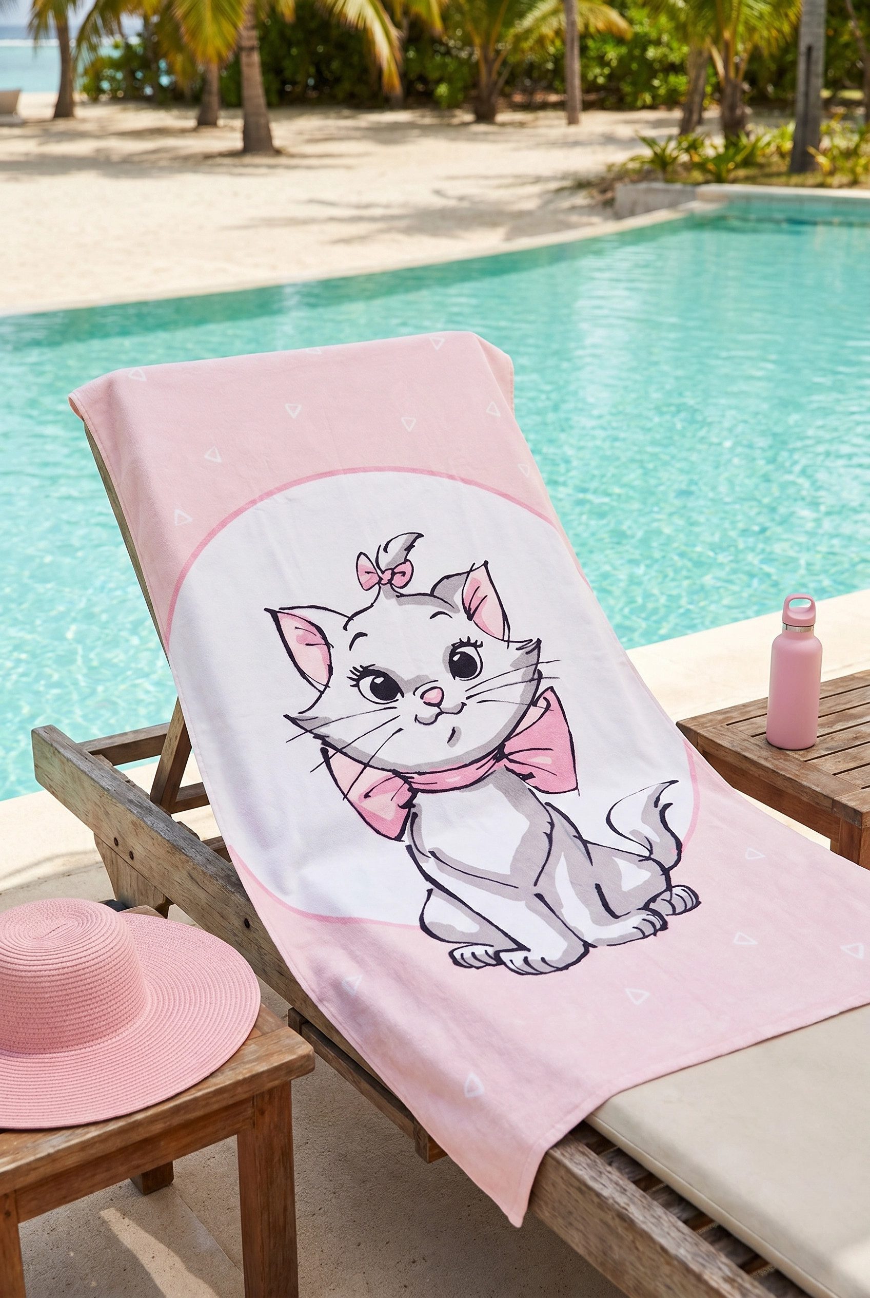 Disney Strandtuch Disney Aristocats Marie die Katze Badetuch XL 70x140 cm, 100% baumwolle