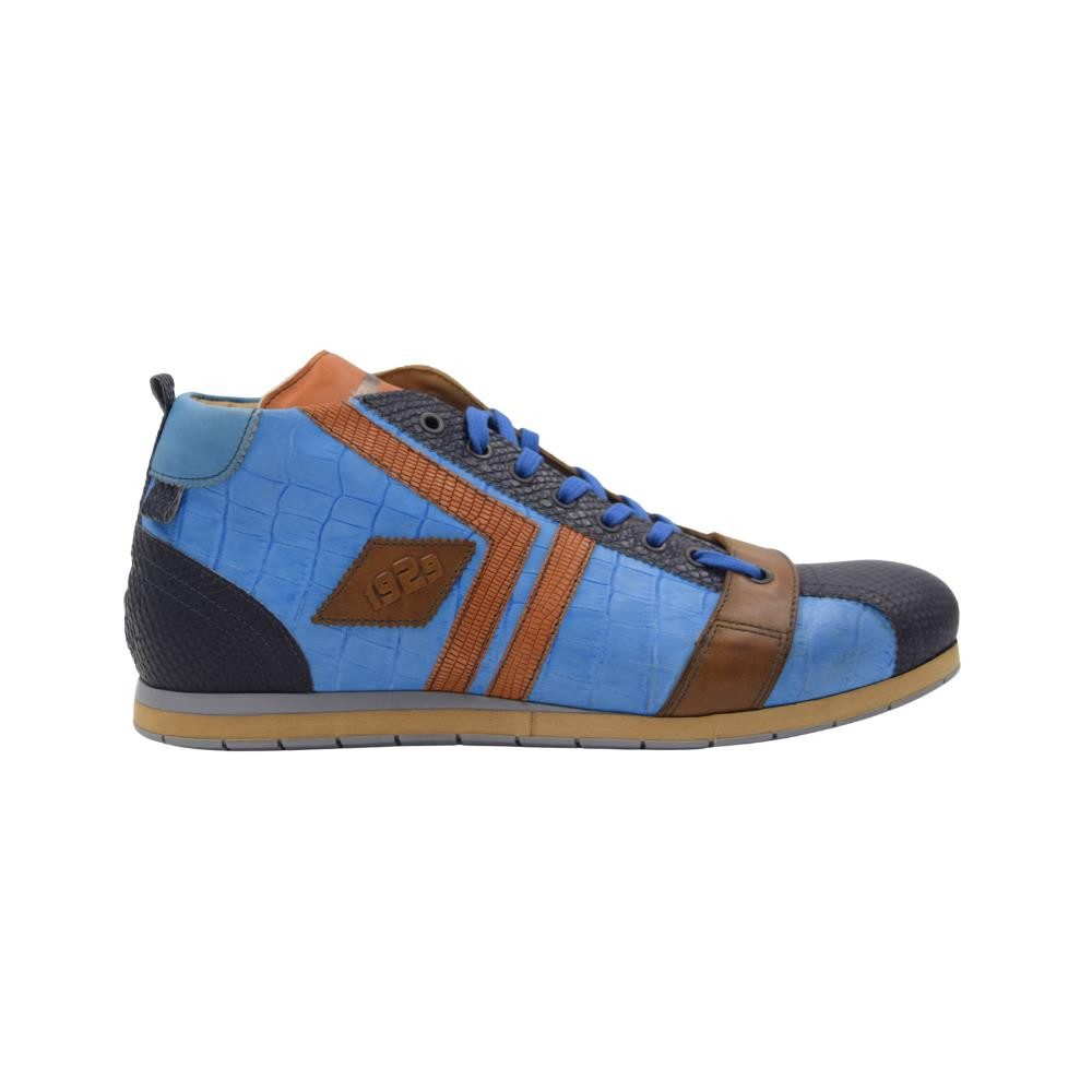 Kamo-Gutsu Kamo-Gutsu Navy - Azzuro - Arancio Herren Lederschuh Sneaker Wechselfussbett