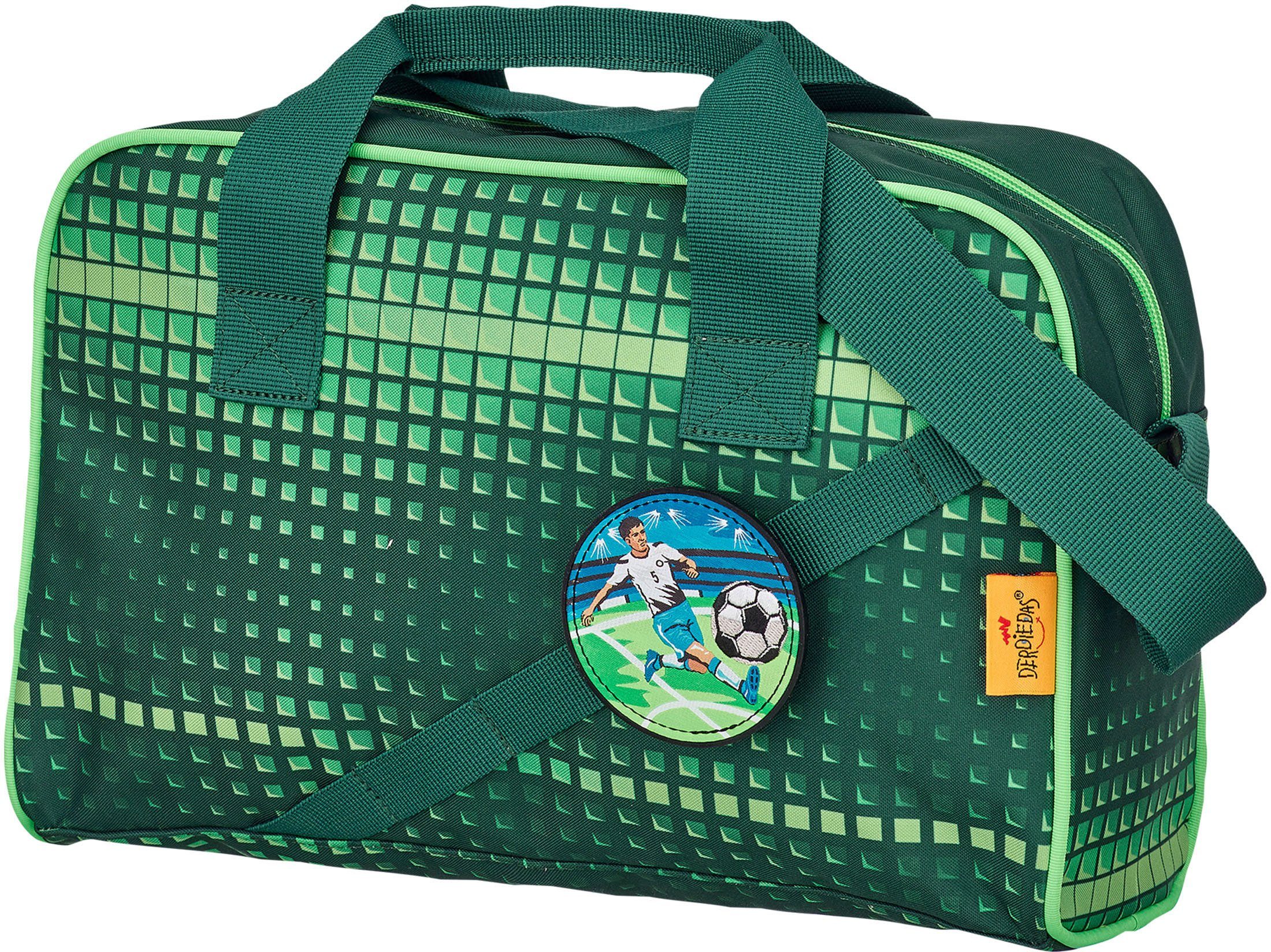3 Material Standard) recyceltes mit ErgoFlex Green DerDieDas® Buttons; Schulranzen Soccer MAX, (Set), Recycled enthält (Global