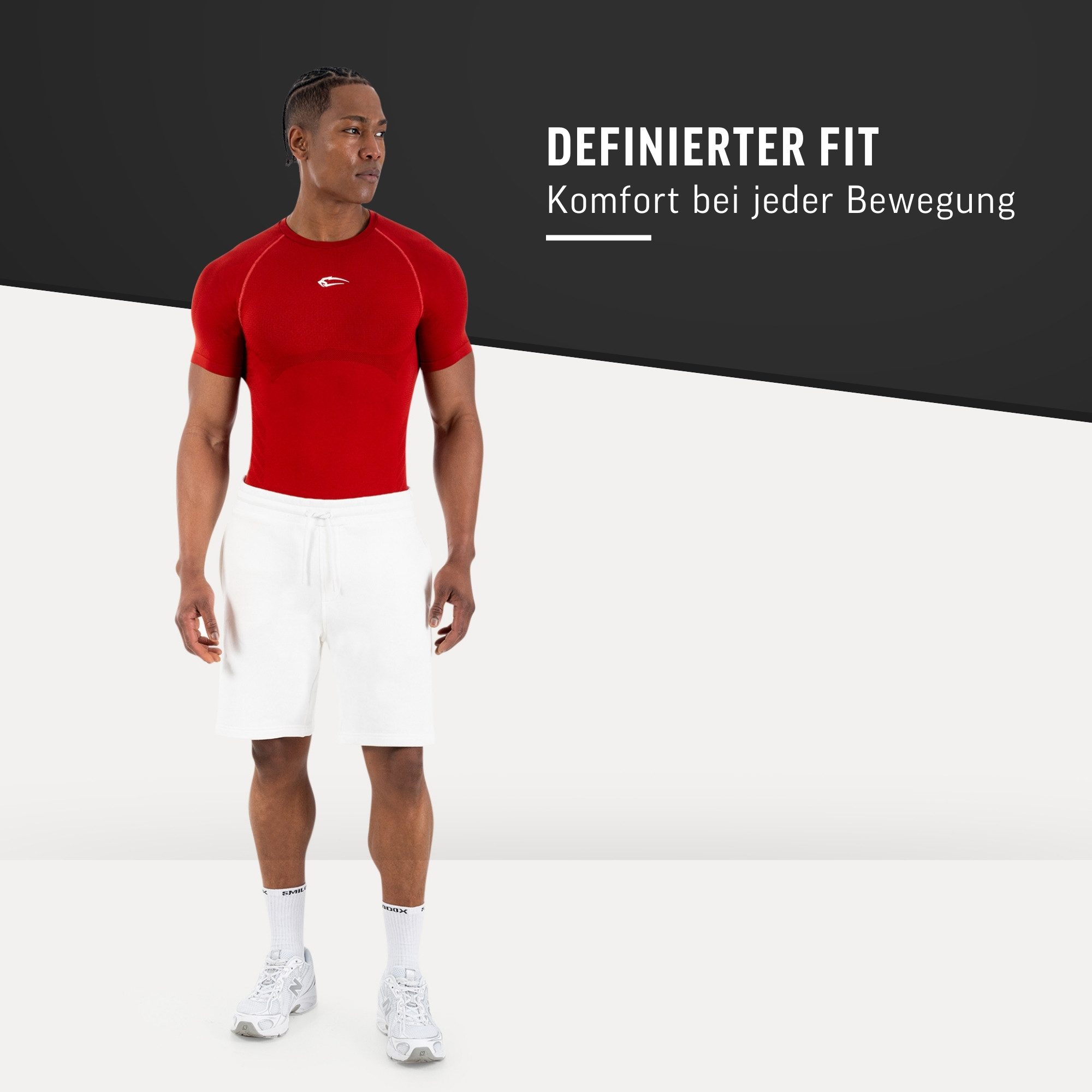 Smilodox T-Shirt Carnos, Compression Shirt Herren, Gymshirt, Seamless, Training Compression Fit, Seamless, atmungsaktiv, Body Mapping, Stretch