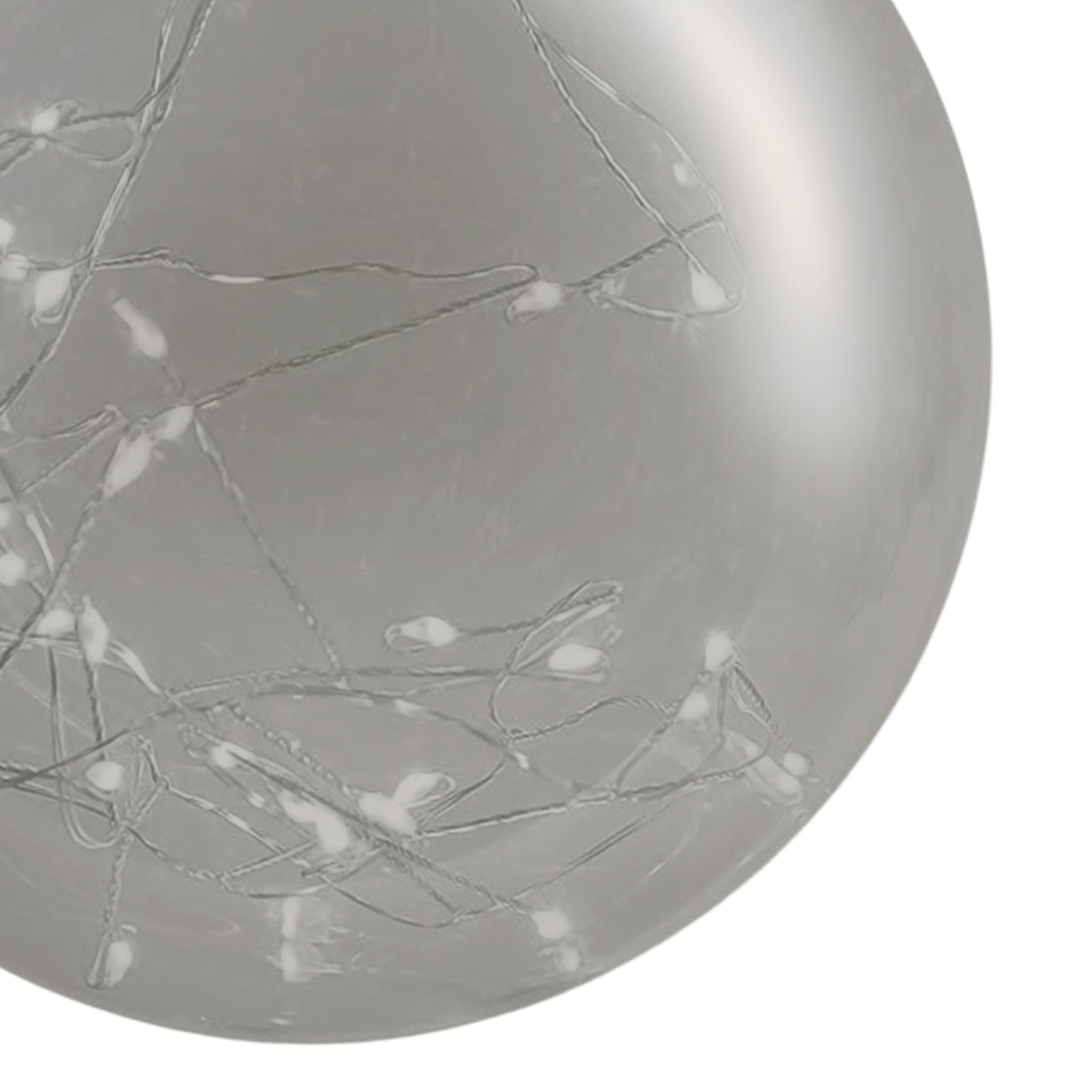 Spetebo LED Dekoobjekt LED Glas Kugel auf Seil 14 cm - Deko Kugel 30 LED, batterie betrieben, LED, warm weiß, Deko Kugel warmweiß beleuchtet mit Timer – Bild 5 von 5