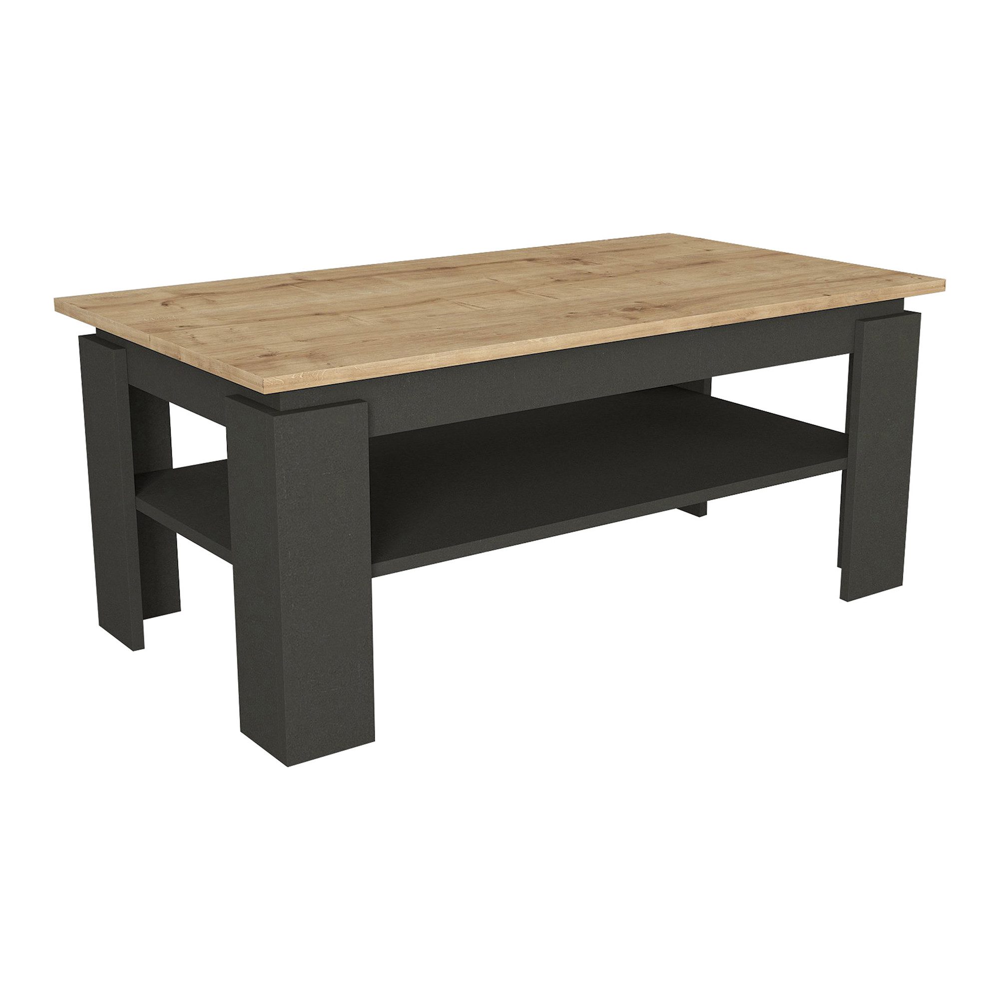 en.casa Couchtisch, »Krirdfjos« mit 1 Ablage 110 x 60 x 47 cm Anthrazit/Sap günstig online kaufen