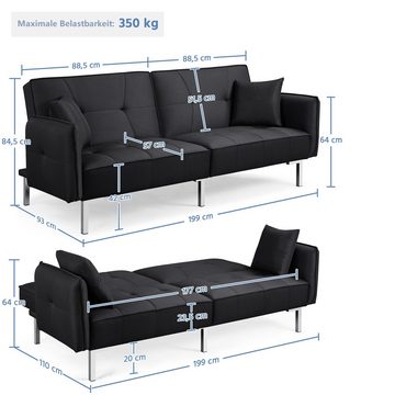 Yaheetech Schlafsofa, Schlafsofa Schlafcouch Couch mit Bettfunktion