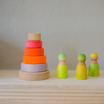 GRIMM´S Spiel und Holz Design Spielbausteine Kleiner Scheibenturm in beeindruckende Neonfarben