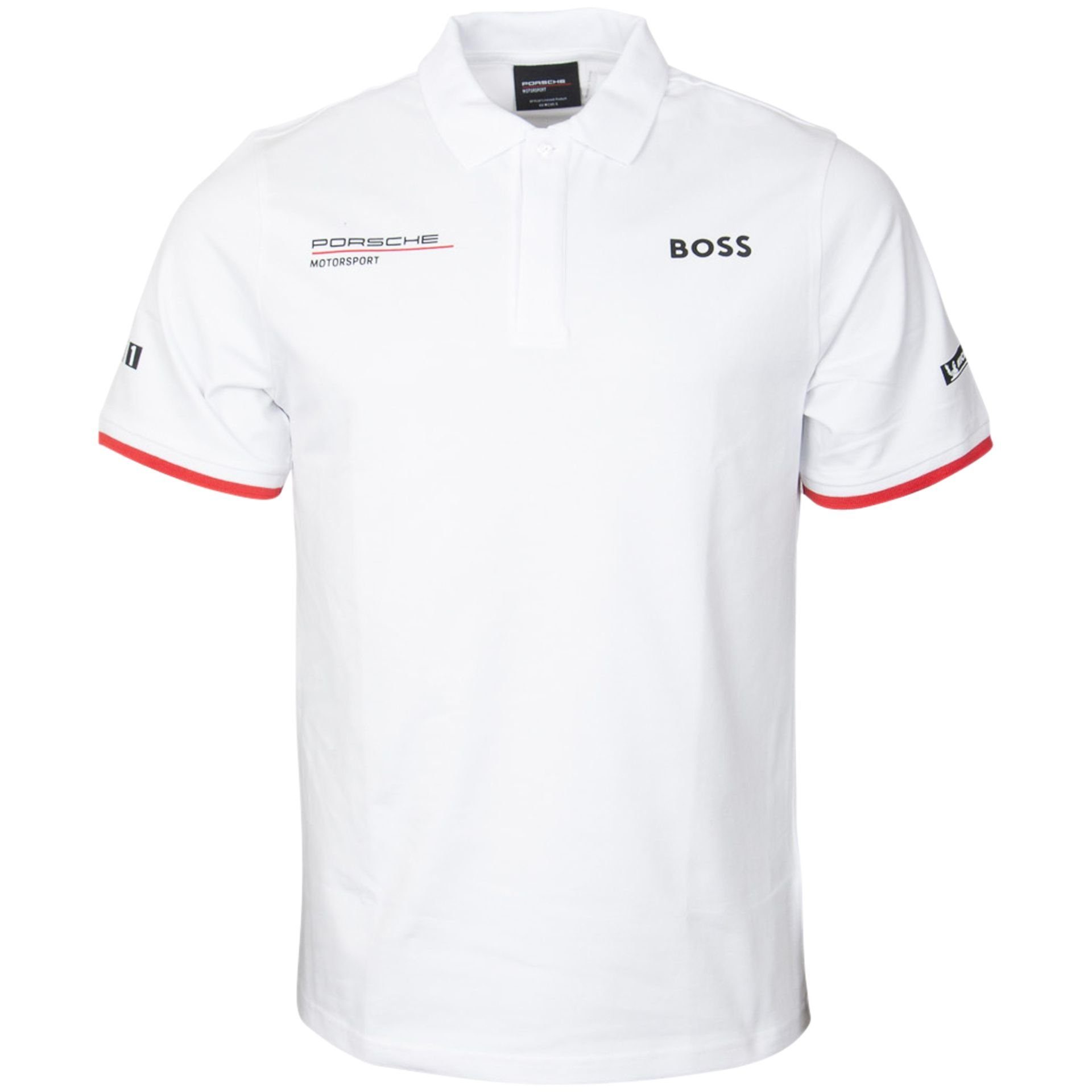 Porsche Motorsport Poloshirt Teamline (Weiß) mit Schriftzug auf dem Rücken. € 97,95