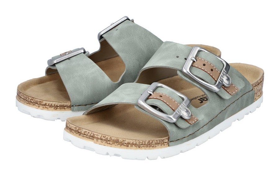 Rieker Pantolette, Sommerschuh, Schlappen mit verstellbaren Schnallen