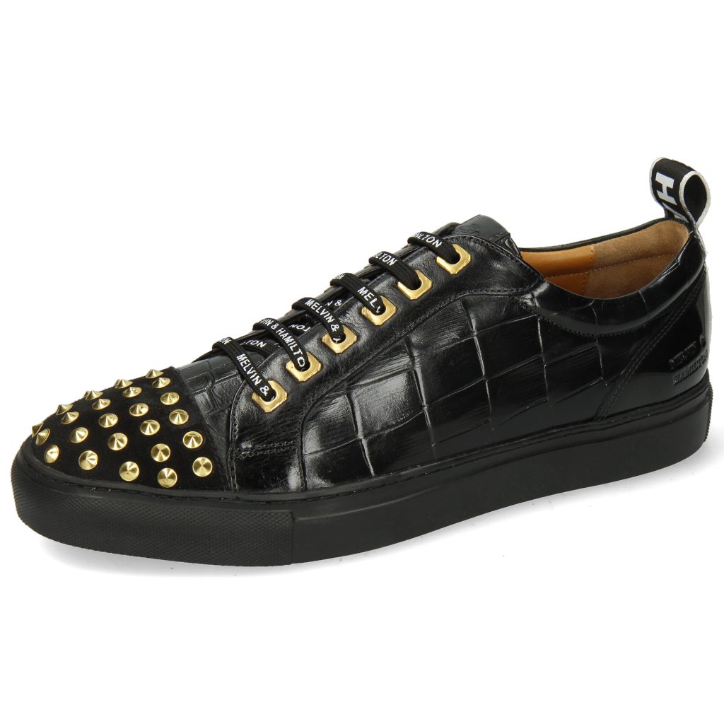 Melvin & Hamilton Harvey 12 Sneaker Oily Suede Crock Monza Vegas Turtle Patent Black Rivets